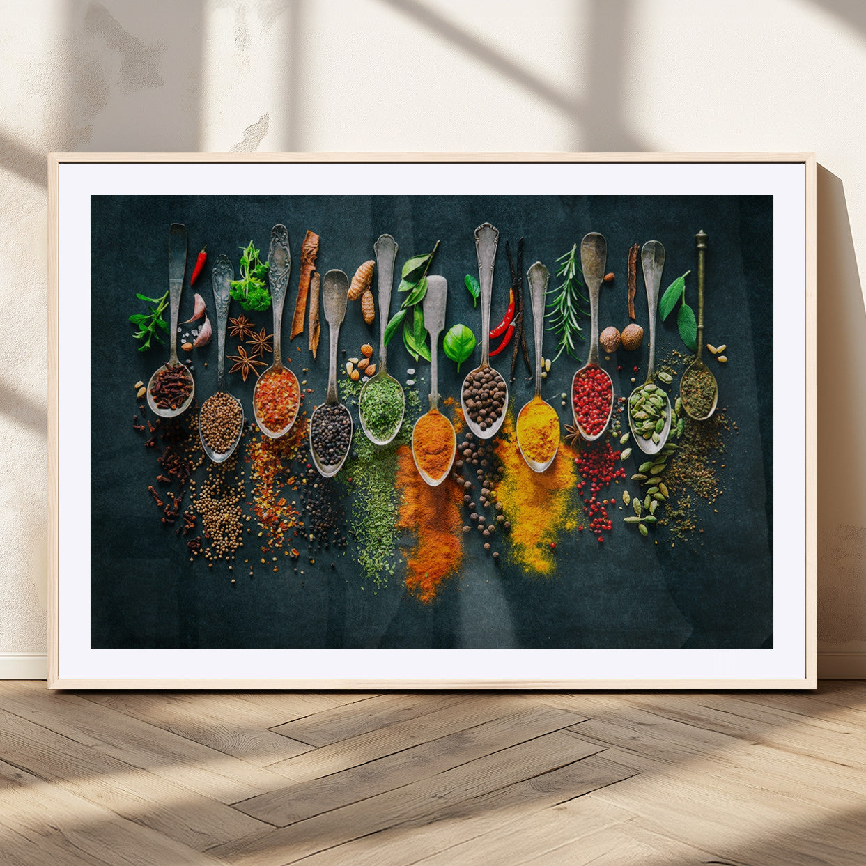 MGC-FP-36x24 - Herbs and Spices Kitchen Wall Art Canvas Print