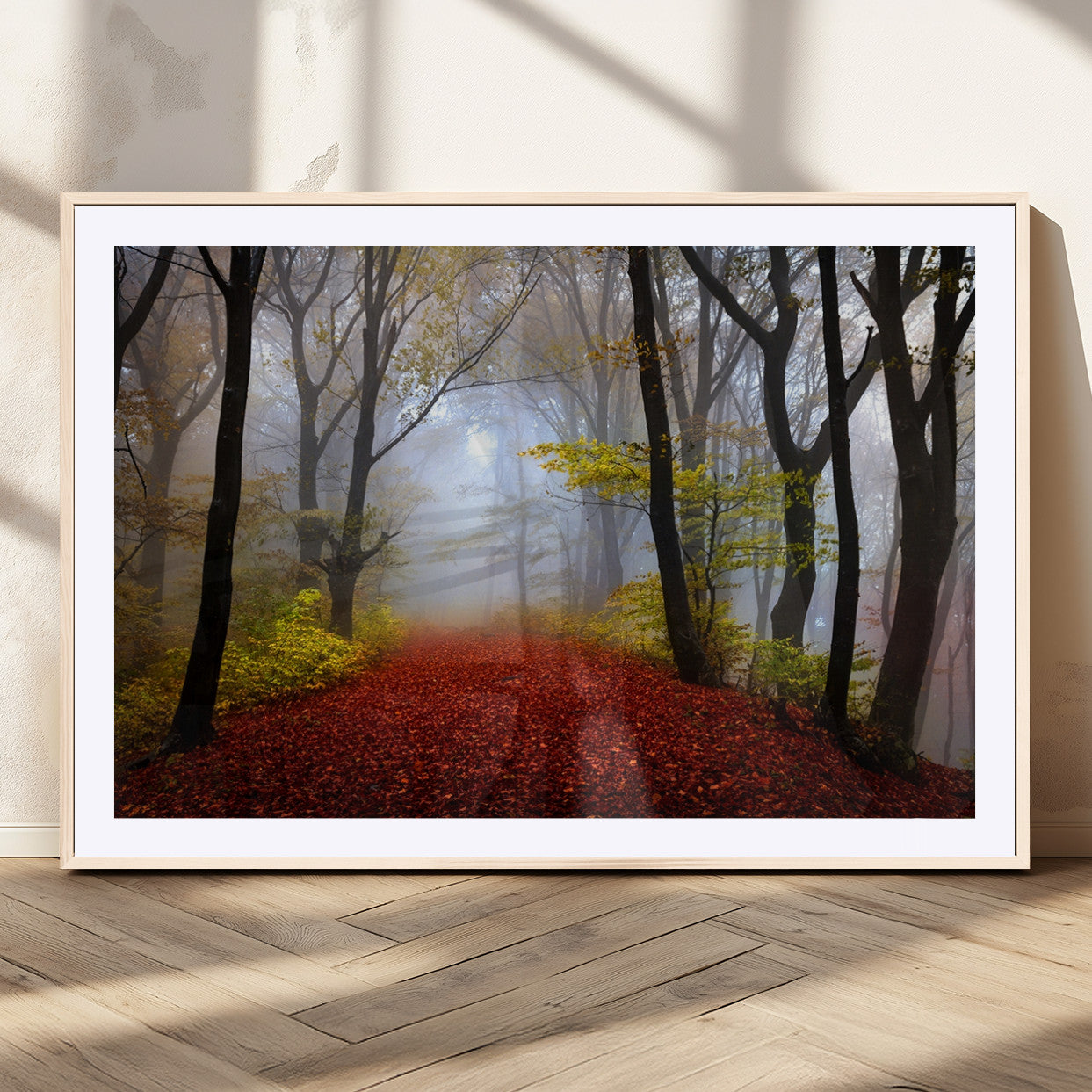 MGC-FP-36x24 - Foggy Forest Wall Art Landscape Canvas Print