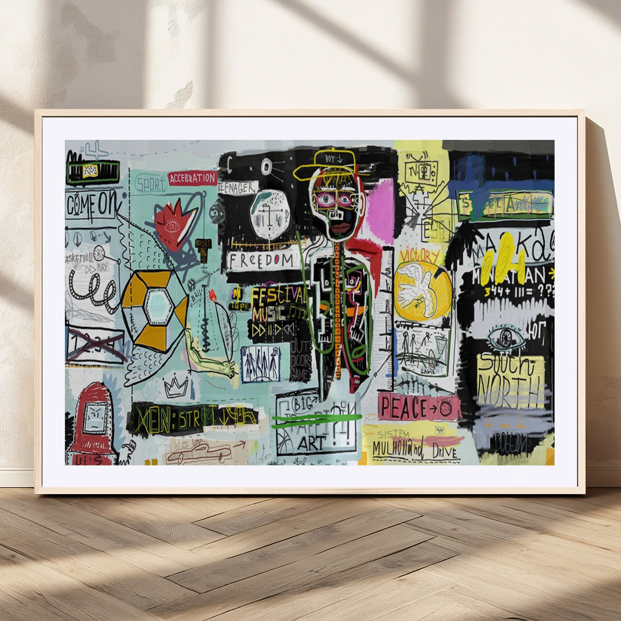 MGC-FP-36x24 - Abstract Graffiti Canvas Street Art-Inspired Graffiti Triptych Canvas – Modern Abstract Wall Art for
