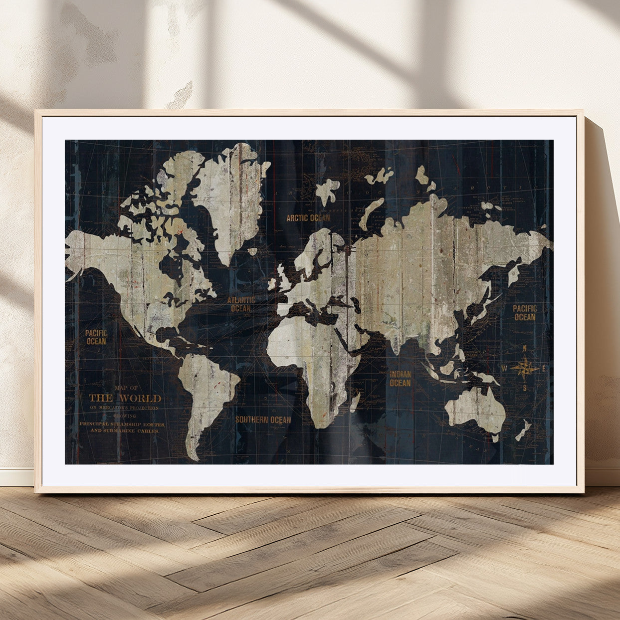 MGC-FP-36x24 - Push Pin World Map Canvas Print – Framed Wall Art for Couples to Track Their Travels – Anniversary