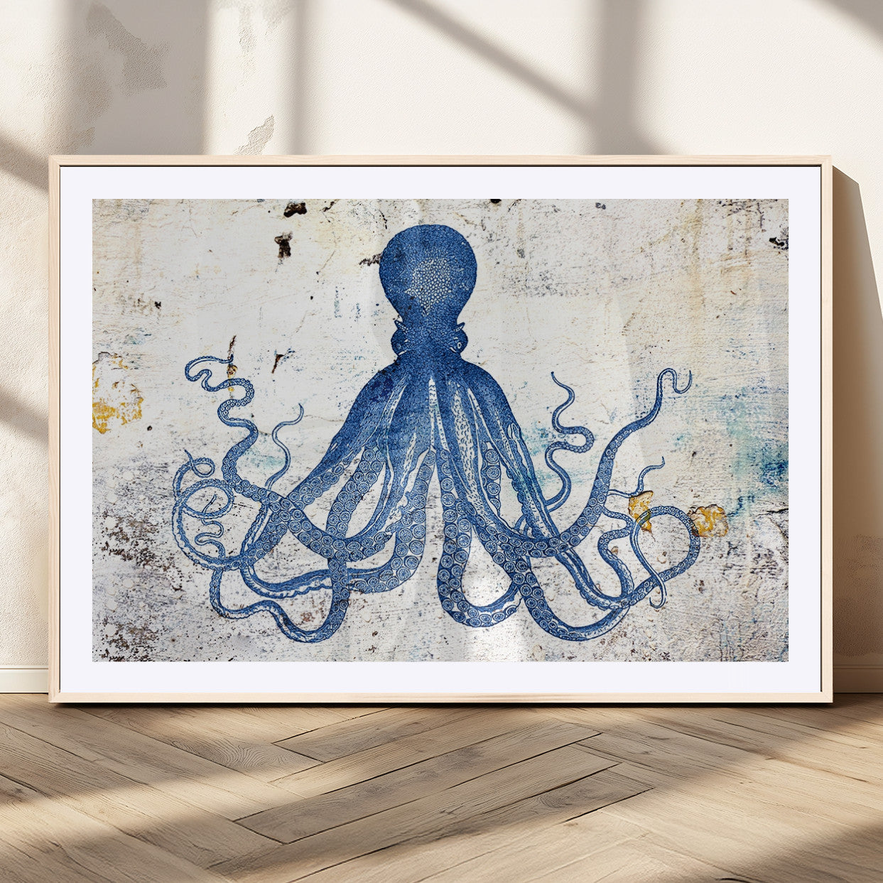 MGC-FP-36x24 - Octopus Canvas Wall Art | Coastal Marine Life Artwork for Living Room, Bedroom, or Office |