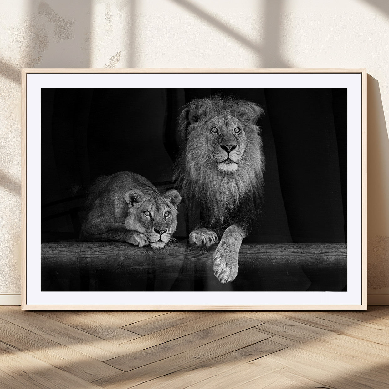 MGC-FP-36x24 - Lion Family Wall Art Canvas Print