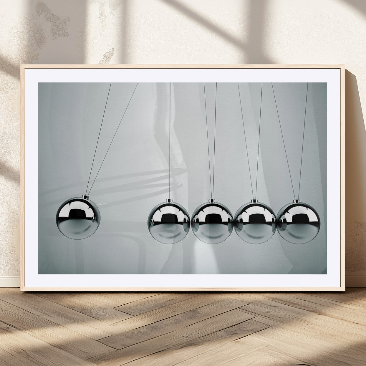 MGC-FP-36x24 - Newton's Cradle Wall Art Canvas Print, Framed Newton Cradle Wall Art