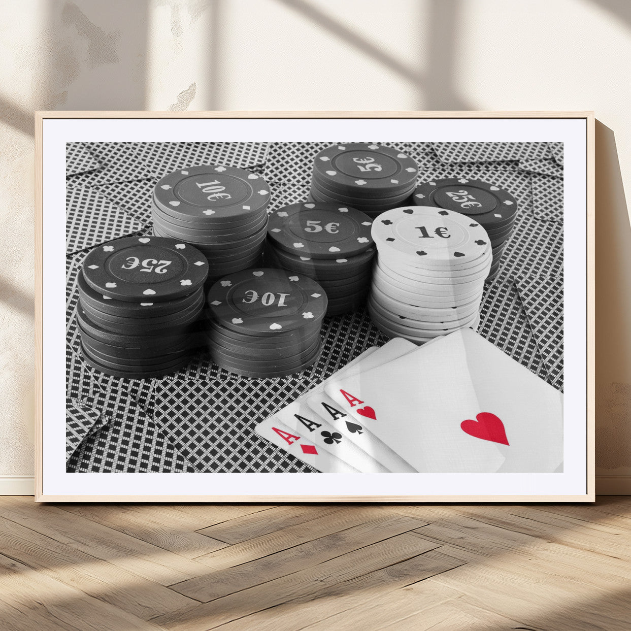 MGC-FP-36x24 - Poker Game Cards Wall Art Canvas, Multi Panel Wall Art Canvas Print