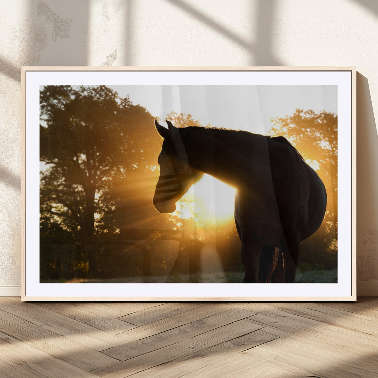 MGC-FP-36x24 - Horse at Sunset Wall Art Animal Canvas Print