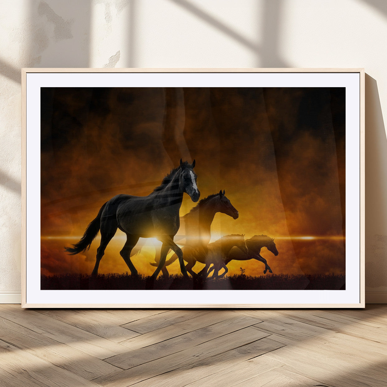 MGC-FP-36x24 - Horse Wall Art Canvas Print, Multi Panel Animal Canvas Print