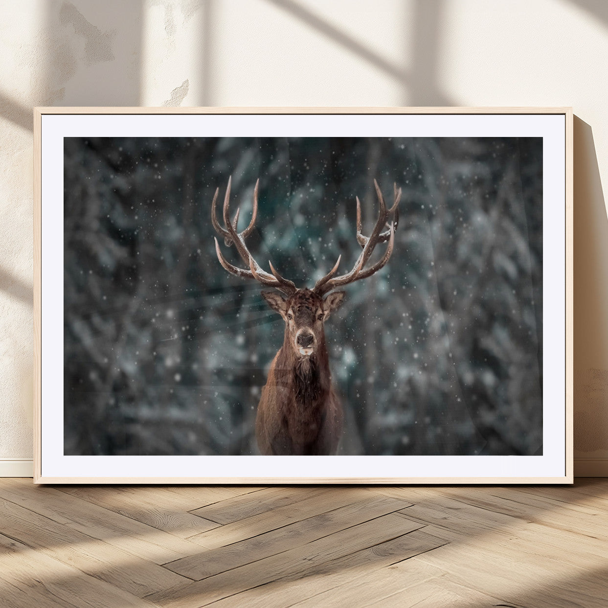 MGC-FP-36x24 - Wall Art Deer Art Animal Canvas, Framed Wall Art Deer Canvas Print