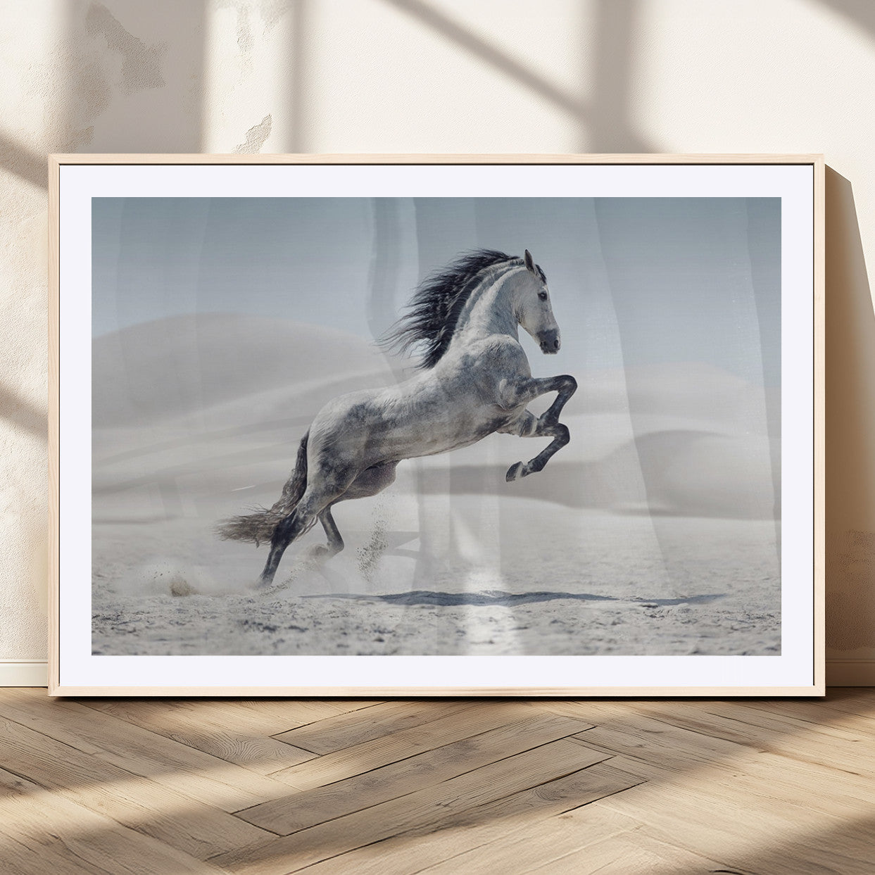 MGC-FP-36x24 - Prancing Horse on Dessert Large Wall Art Animal Canvas Print