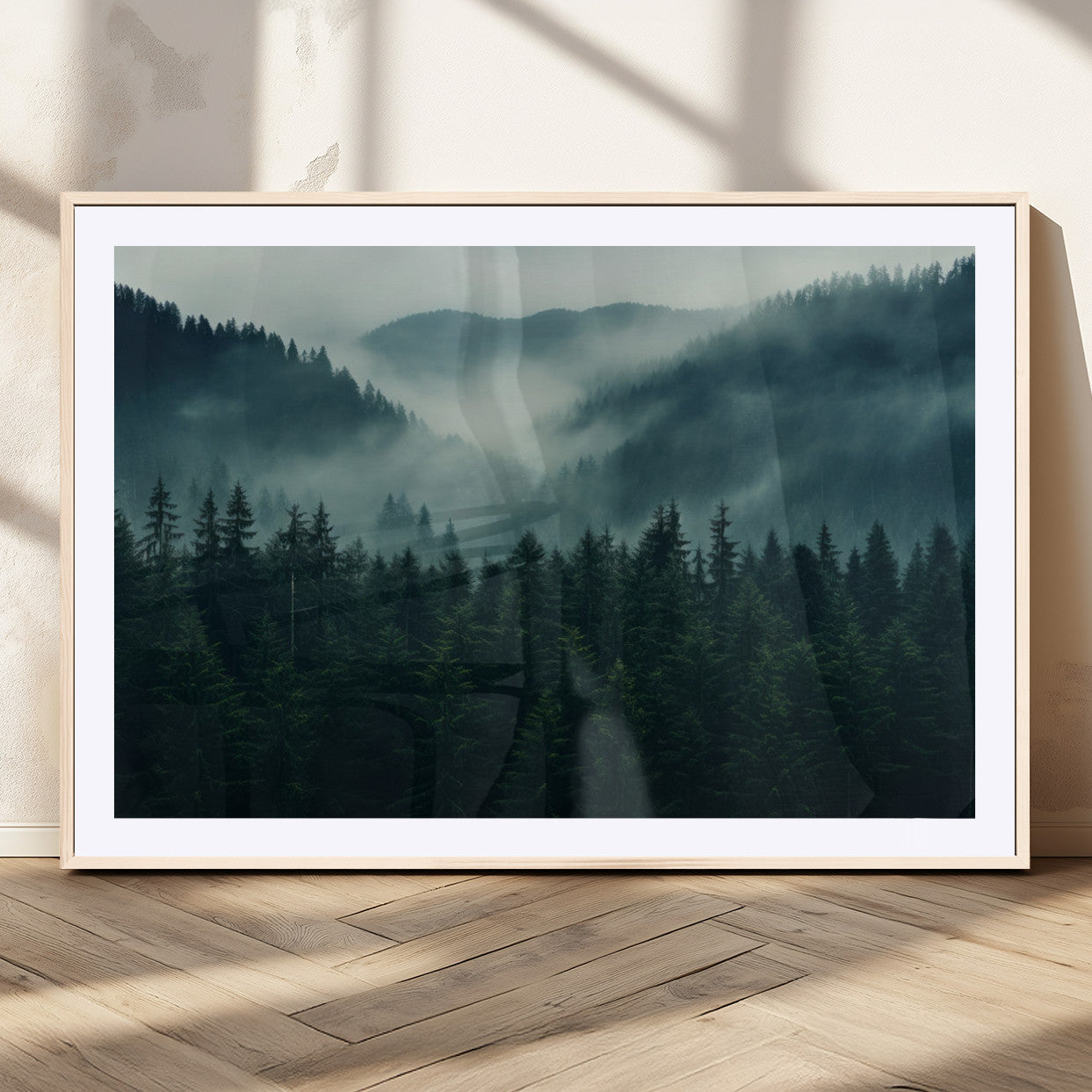 MGC-FP-36x24 - Captivating Misty Forest Wall Art Premium Canvas Print,  Foggy and Serene Atmosphere Wall Art Canvas