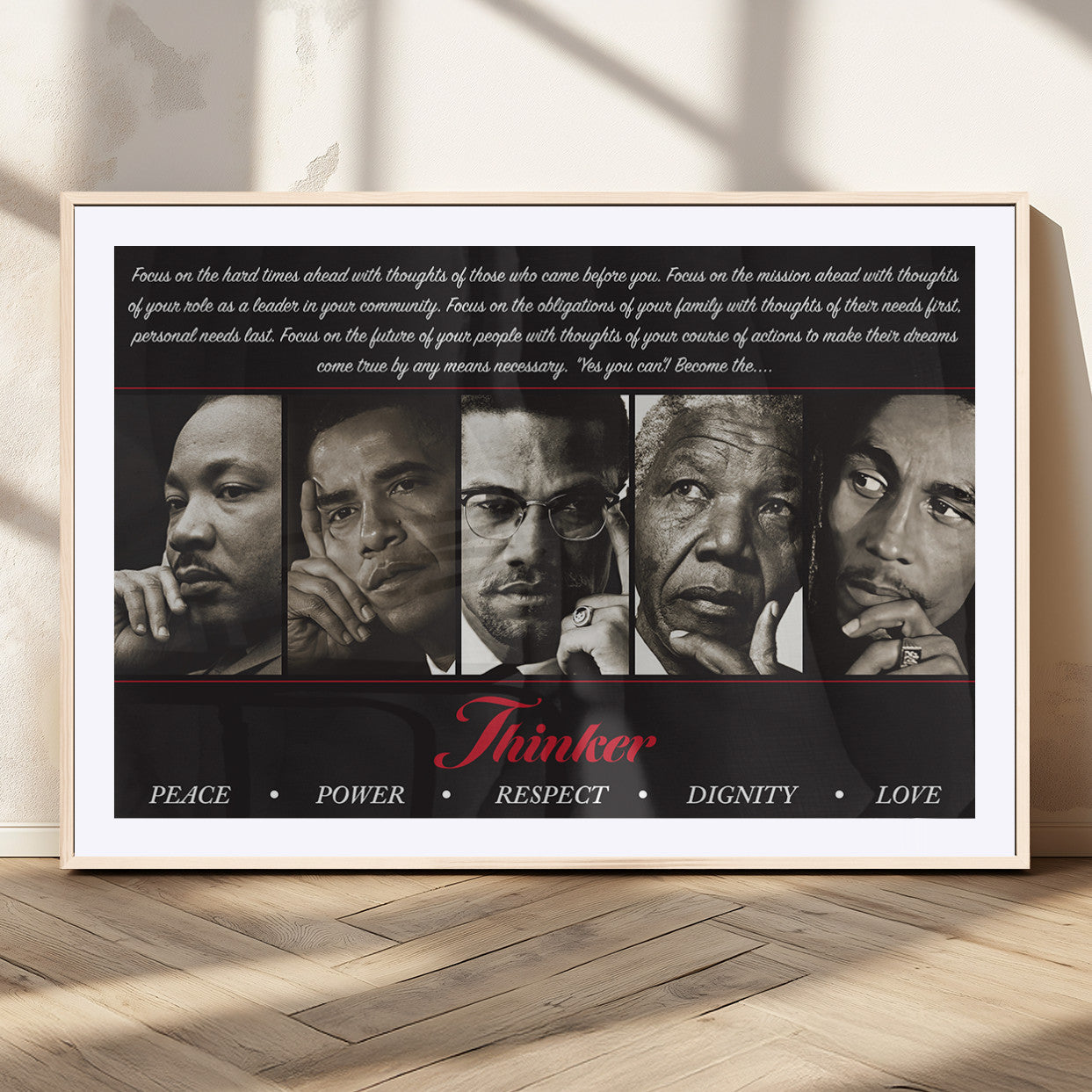 MGC-FP-36x24 - Thinkers of Wall Art Canvas Print - Inspirational Wall Art Featuring Icons of Peace, Power, and