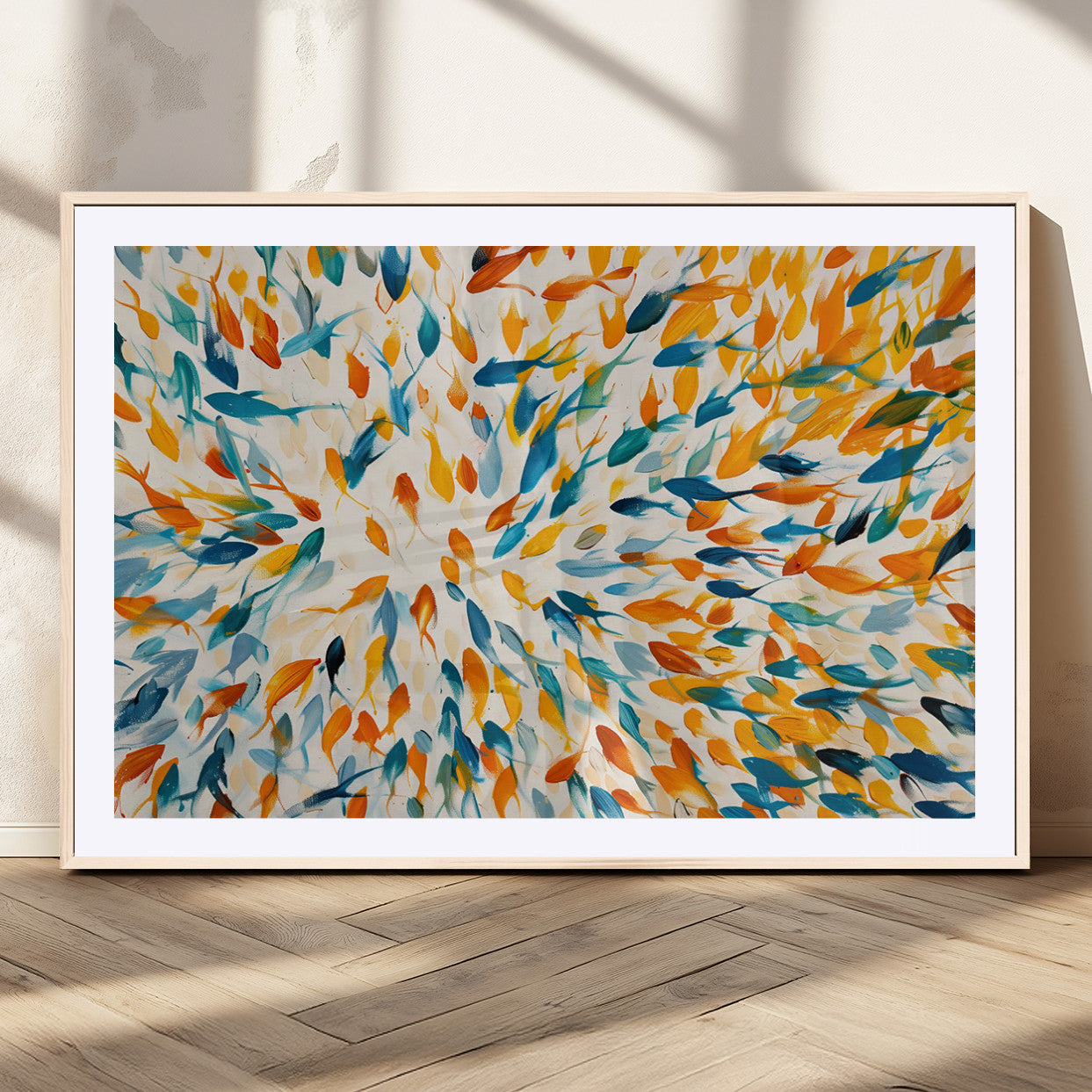 -Colorful Fish Wall Art Print – Abstract Ocean-Inspired Wall Art for Modern Spaces | Framed Canvas,