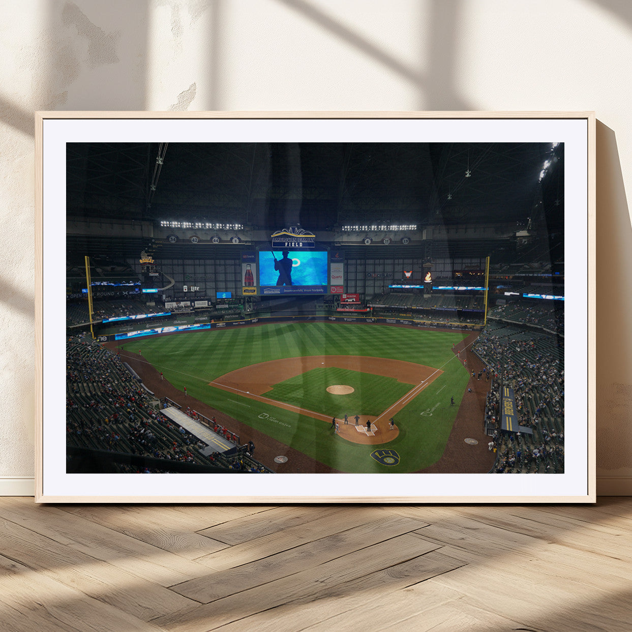 MGC-FP-36x24 - Milwaukee Brewers Baseball Art Print - American Family Field Stadium Wall Art Canvas Print