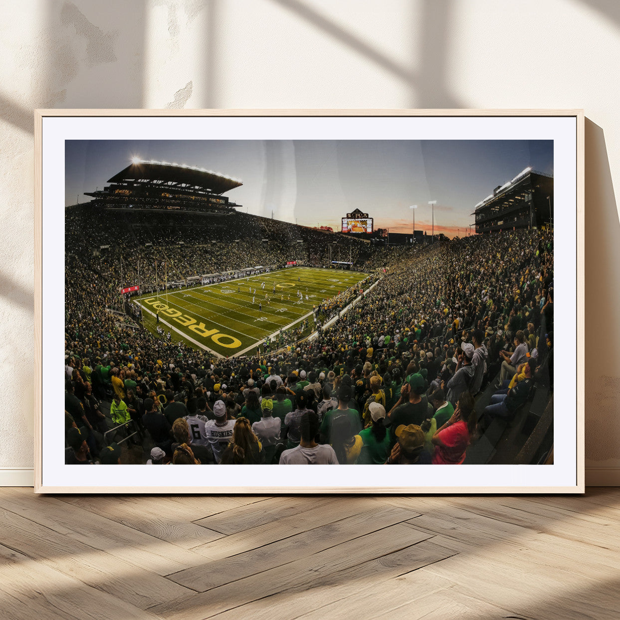 MGC-FP-36x24 - Oregon Stadium Canvas Wall Art - Captivating Game Day Scene at Autzen Stadium, Oregon Ducks Football