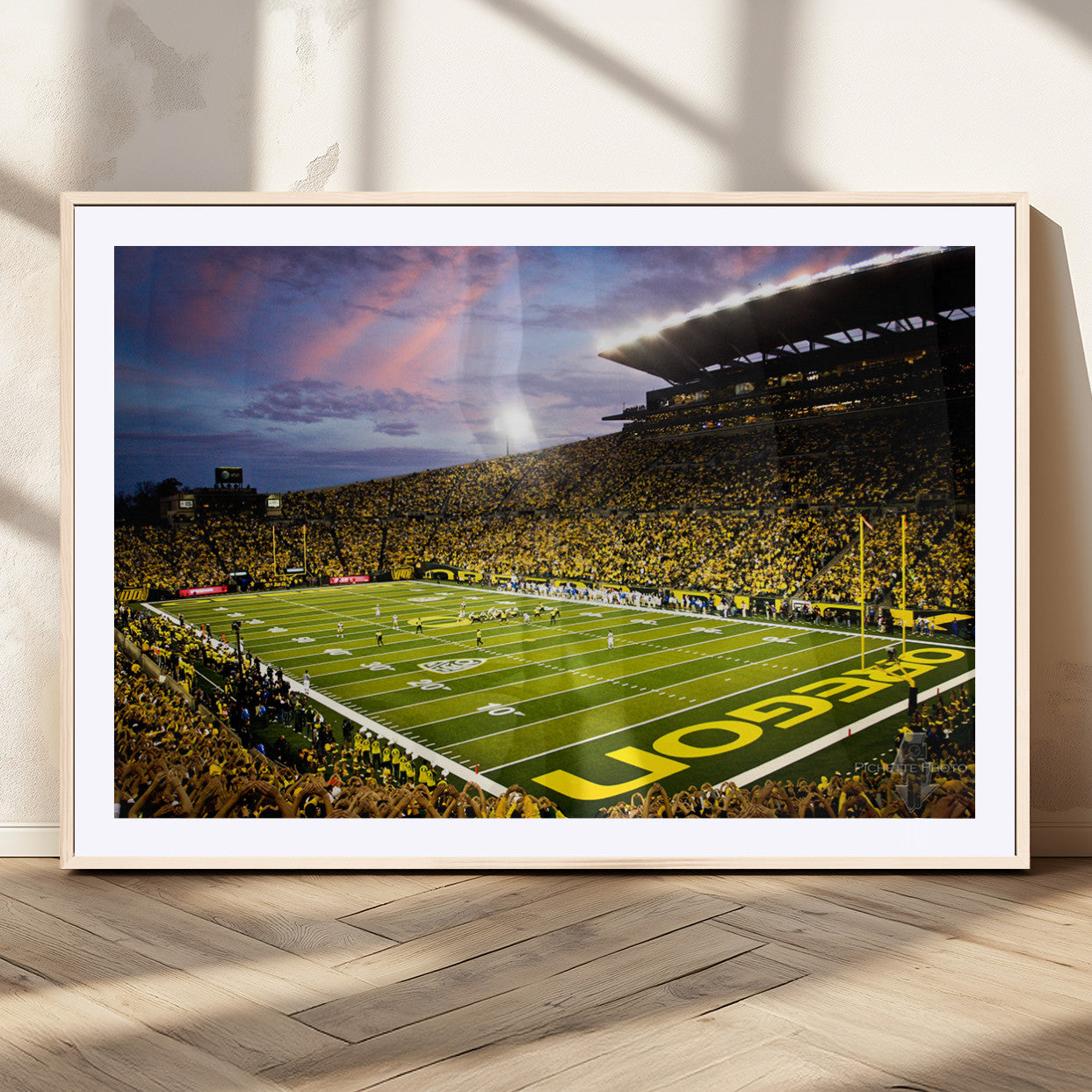 MGC-FP-36x24 - University of Oregon Ducks Football Team Print - Eugene Autzen Stadium Wall Art Canvas Print