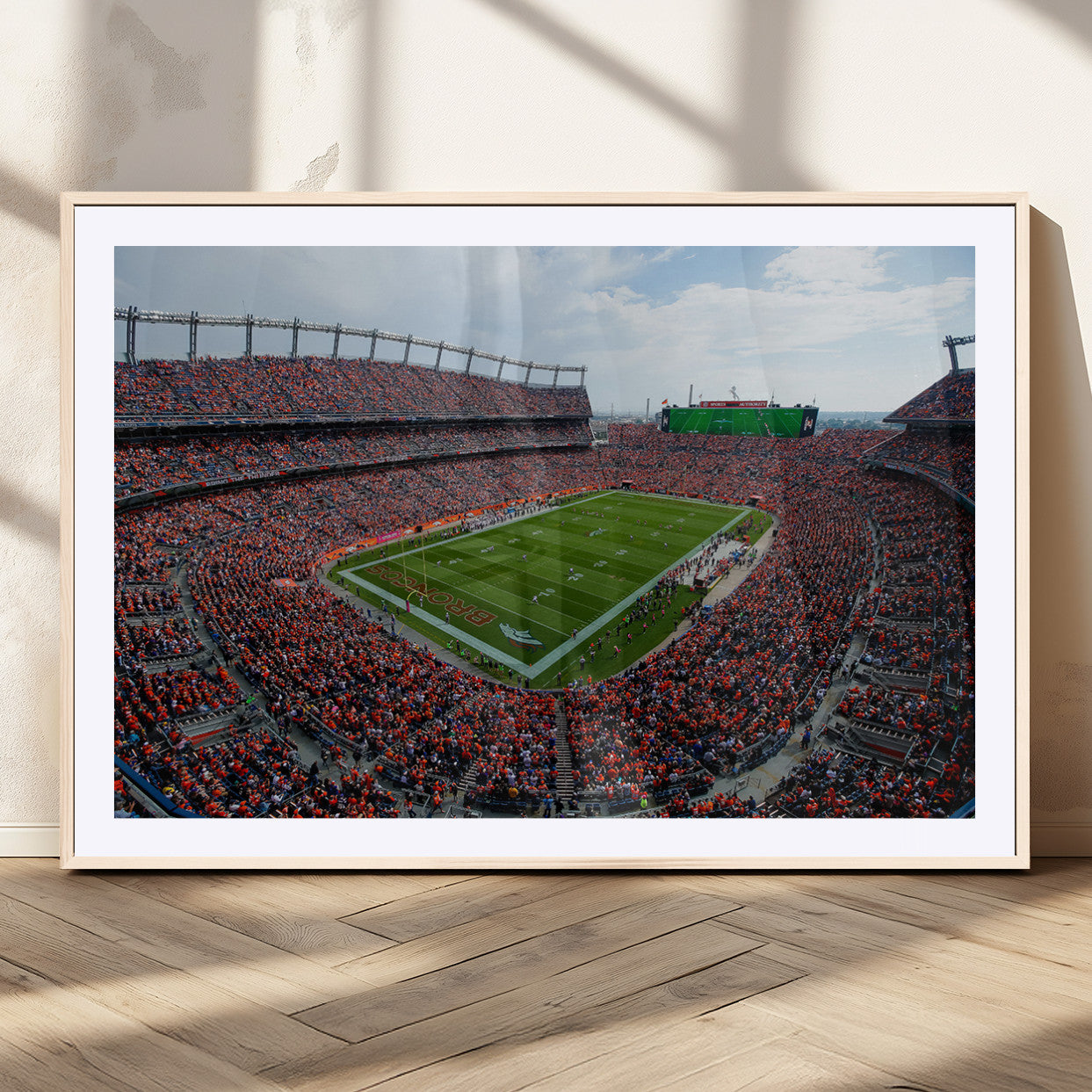 MGC-FP-36x24 - Denver Broncos Football Team Print - Empower Field Mile High Stadium Wall Art Canvas Print