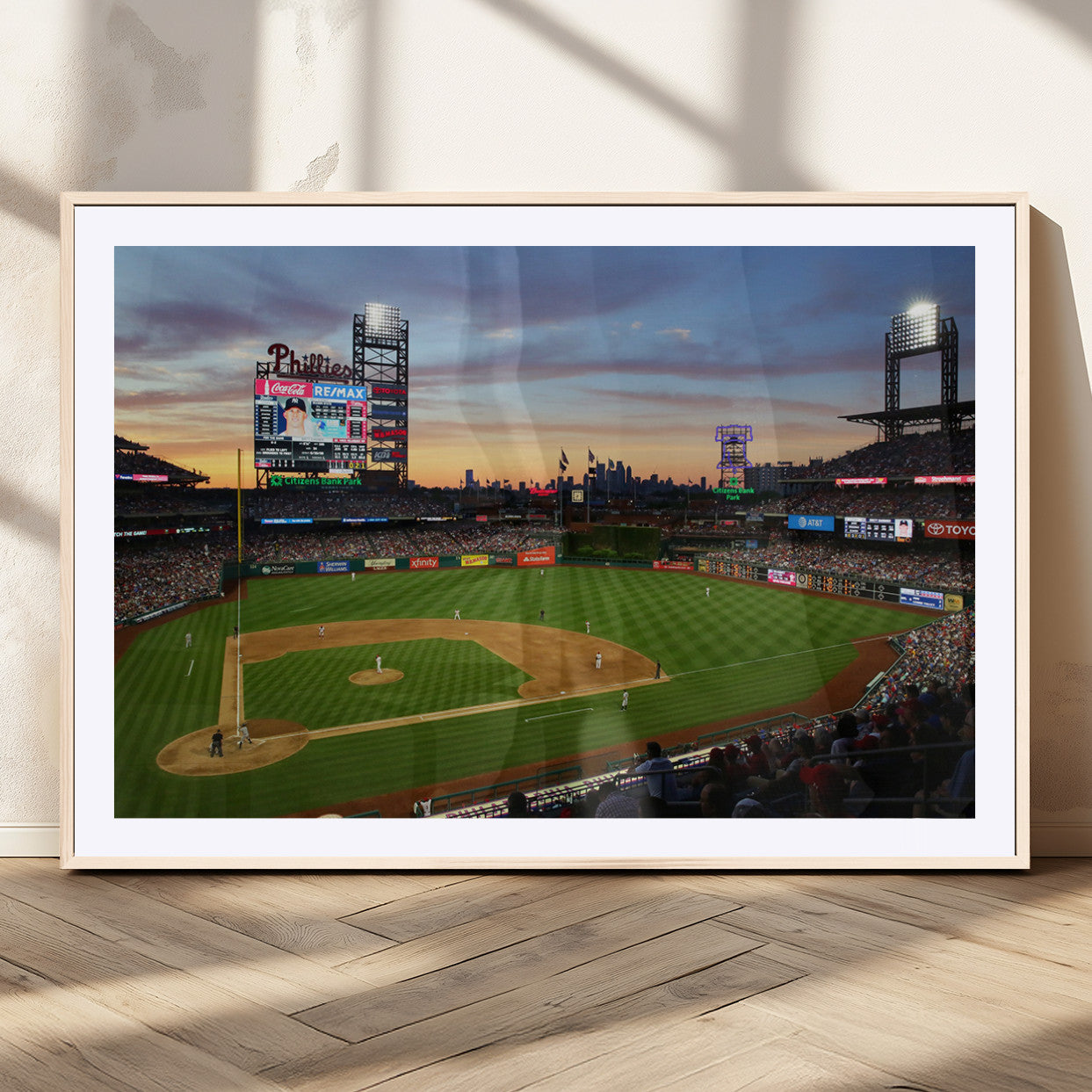 MGC-FP-36x24 - Citizens Bank Park Philadelphia Phillies Wall Art Canvas | 3-Panel Canvas Print of Phillies Stadium
