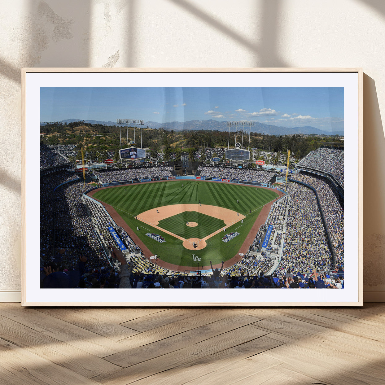 MGC-FP-36x24 - Los Angeles Dodgers Dodger Stadium Wall Art Canvas Print - MLB Baseball Stadium Wall Art Canvas