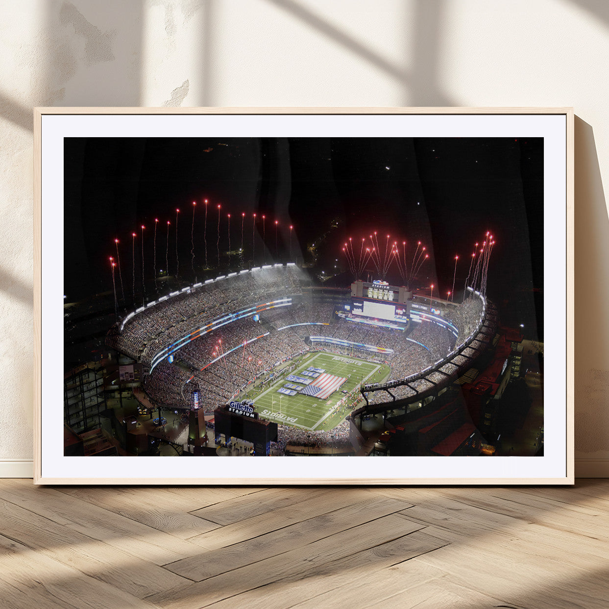 MGC-FP-36x24 - New England Patriots Team Print Wall Art- Foxborough Gillette Stadium Wall Art Canvas Print