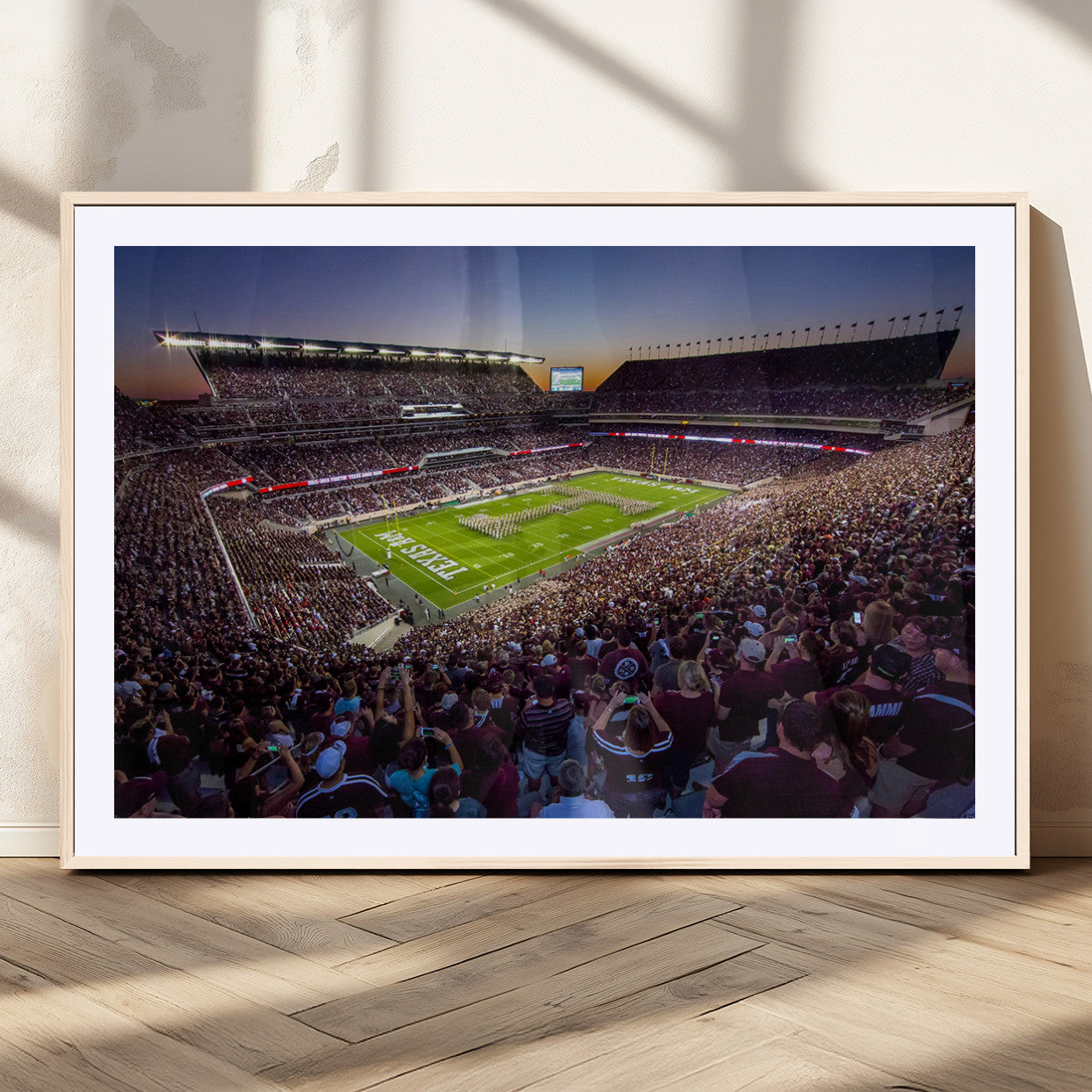 MGC-FP-36x24 - Texas A&M University Aggies Football Team Print - College Station Kyle Field Stadium Wall Art Canvas