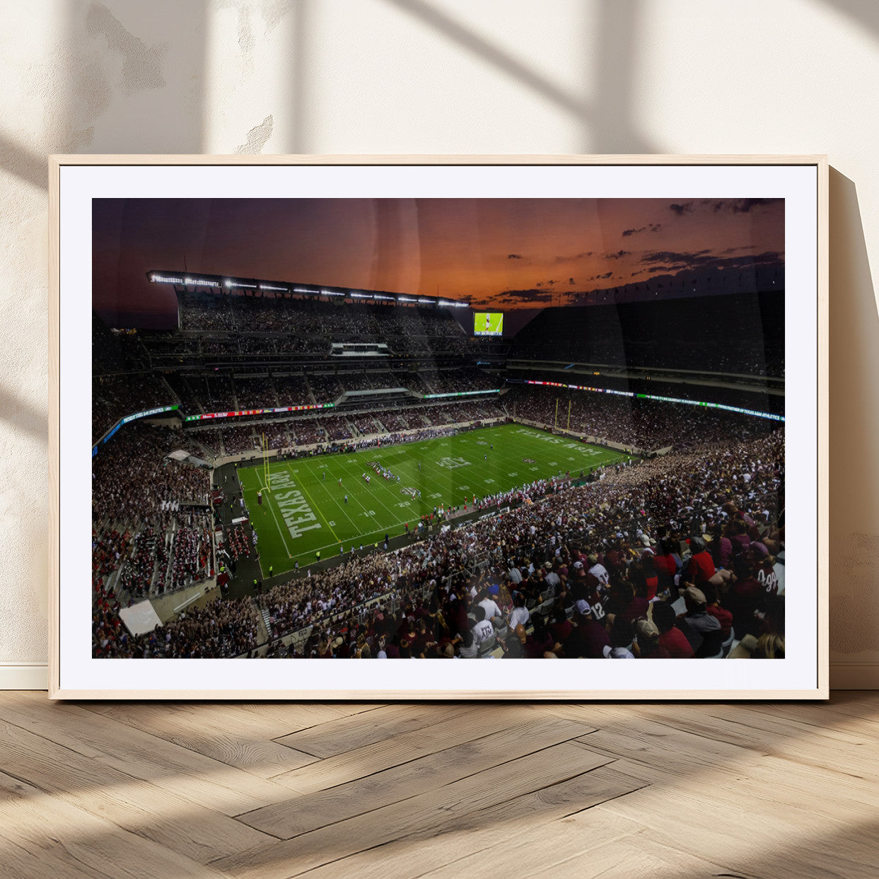 MGC-FP-36x24 - Texas A&M Aggies Football Team Print - College Station Kyle Field Stadium Wall Art Canvas Print