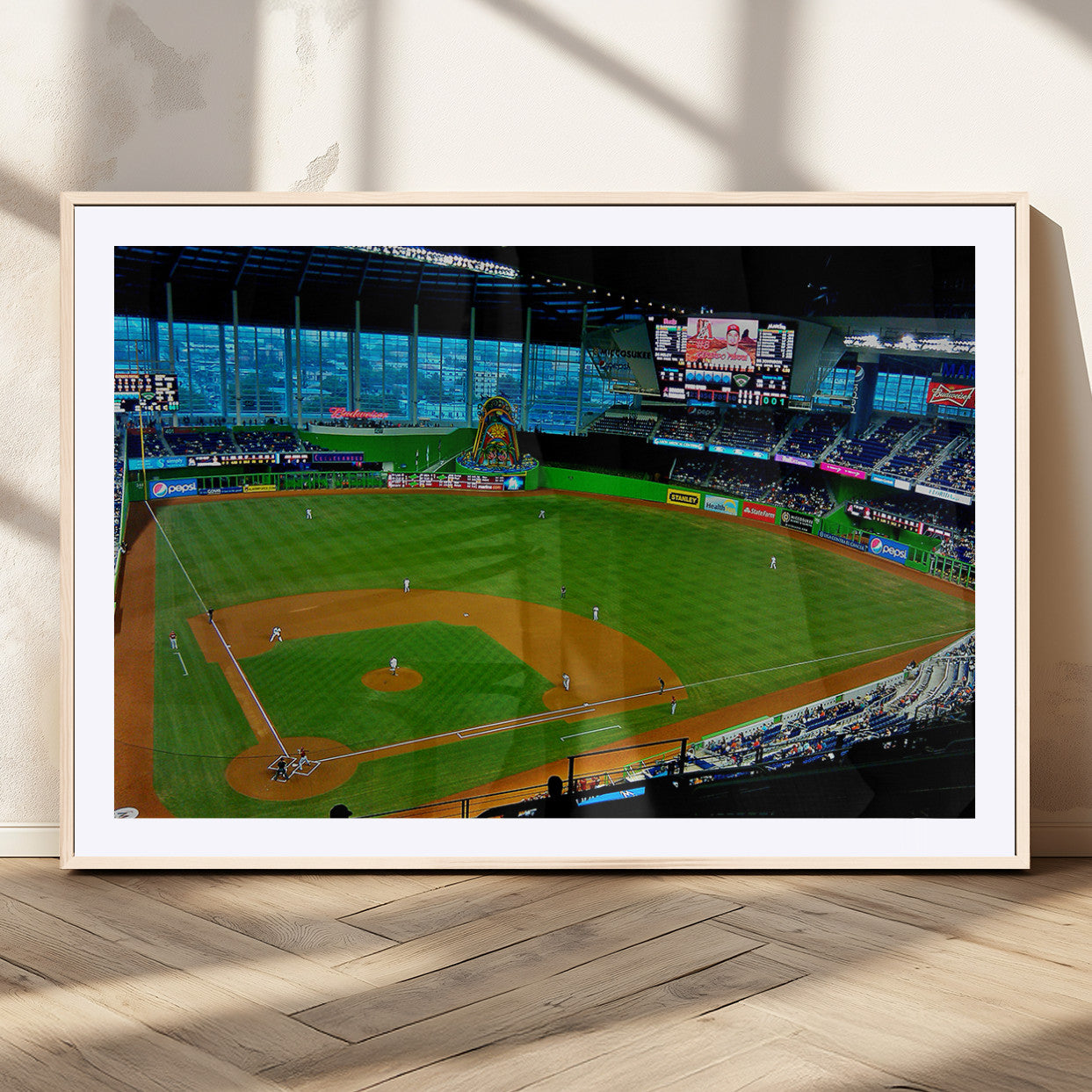 MGC-FP-36x24 - Miami Marlins Baseball Team Print - Miami LoanDepot Park Stadium Wall Art Canvas Print