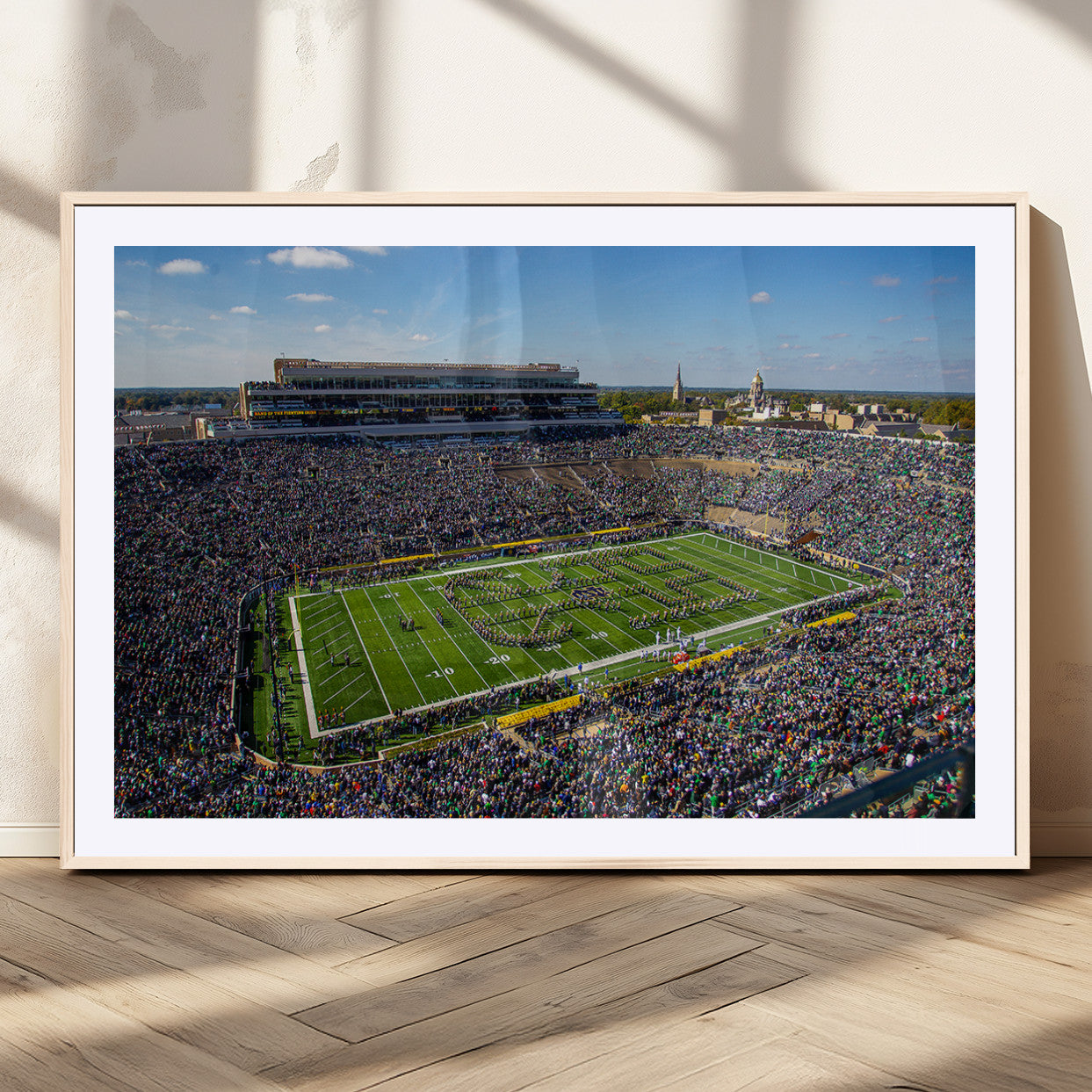 MGC-FP-36x24 - Notre Dame Fighting Irish Football Team Print - Notre Dame Stadium Wall Art Canvas Print