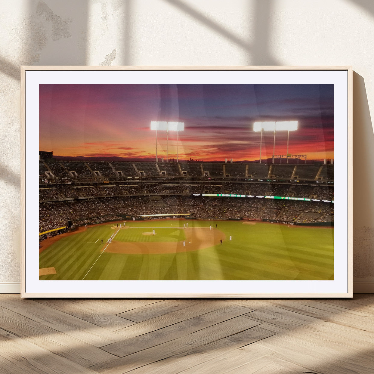 MGC-FP-36x24 - Oakland Athletics Baseball Team Print - Oakland Coliseum Stadium Wall Art Canvas Print