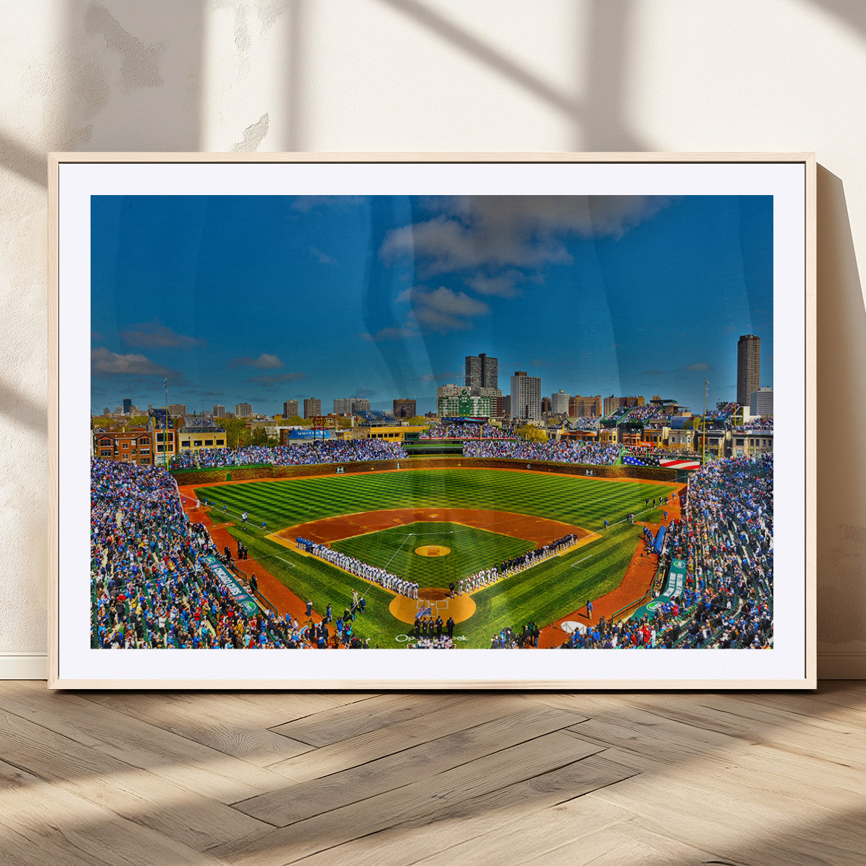 MGC-FP-36x24 - Wrigley Field Chicago Cubs Canvas Wall Art - Iconic Baseball Stadium Print for Sports Lovers - Ready