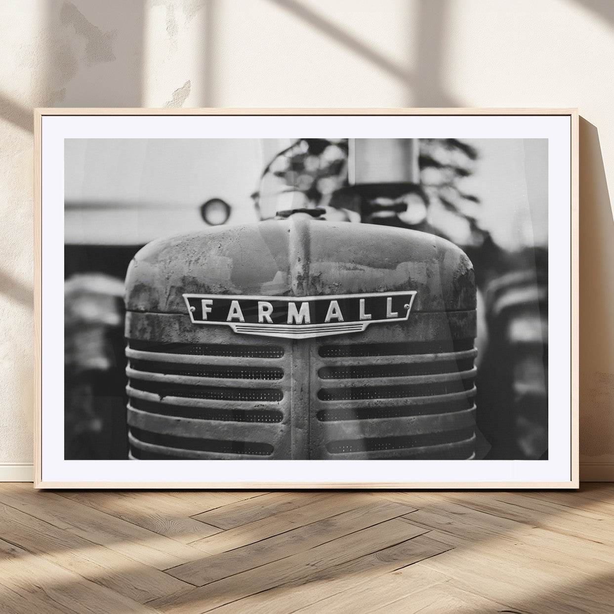MGC-FP-36x24 - Vintage Farmall Tractor Wall Art Canvas Print, Rustic Farmhouse Decor Ready to Hang