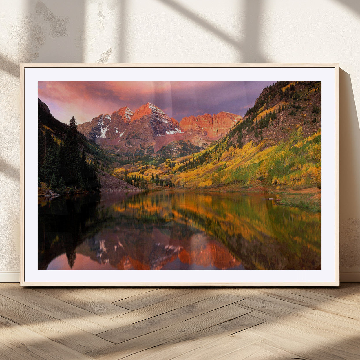 86946-MGC-FP-36x24_Natural-Colorado Rockies Mountain Sunset Wall Art | Ready to Hang and Framed | Scenic Nature Landscape