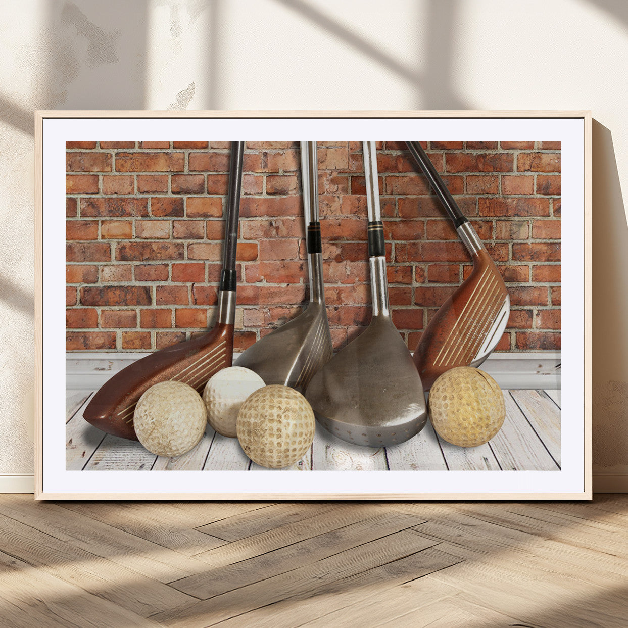 MGC-FP-36x24 - Vintage Golf Ball Wall Art Canvas Print | Golf Decor for Man Cave or Office | Ready to Hang and