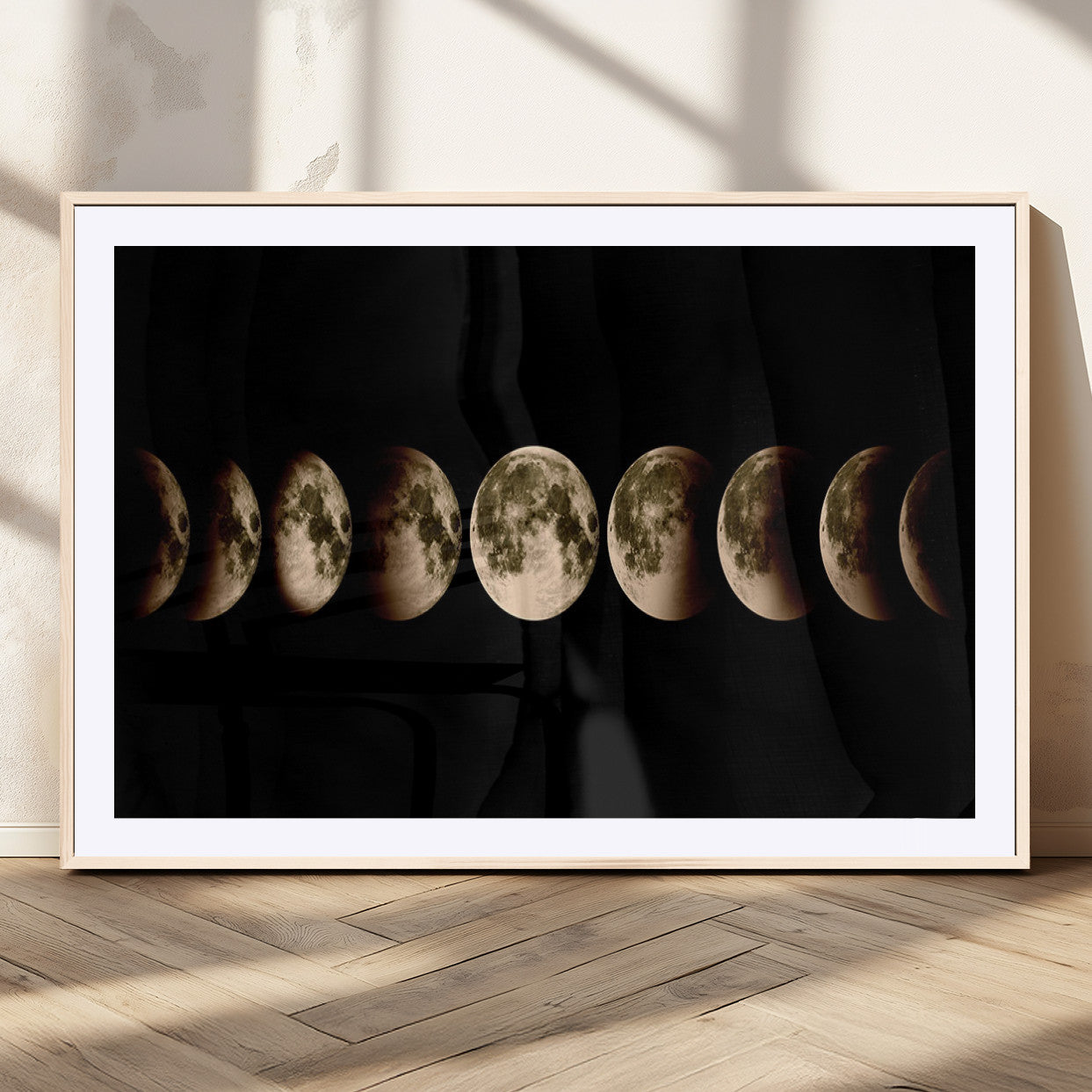 MGC-FP-36x24 - Phases of the Moon Wall Art | Canvas Print for Modern Wall Decor | Ready to Hang and Framed