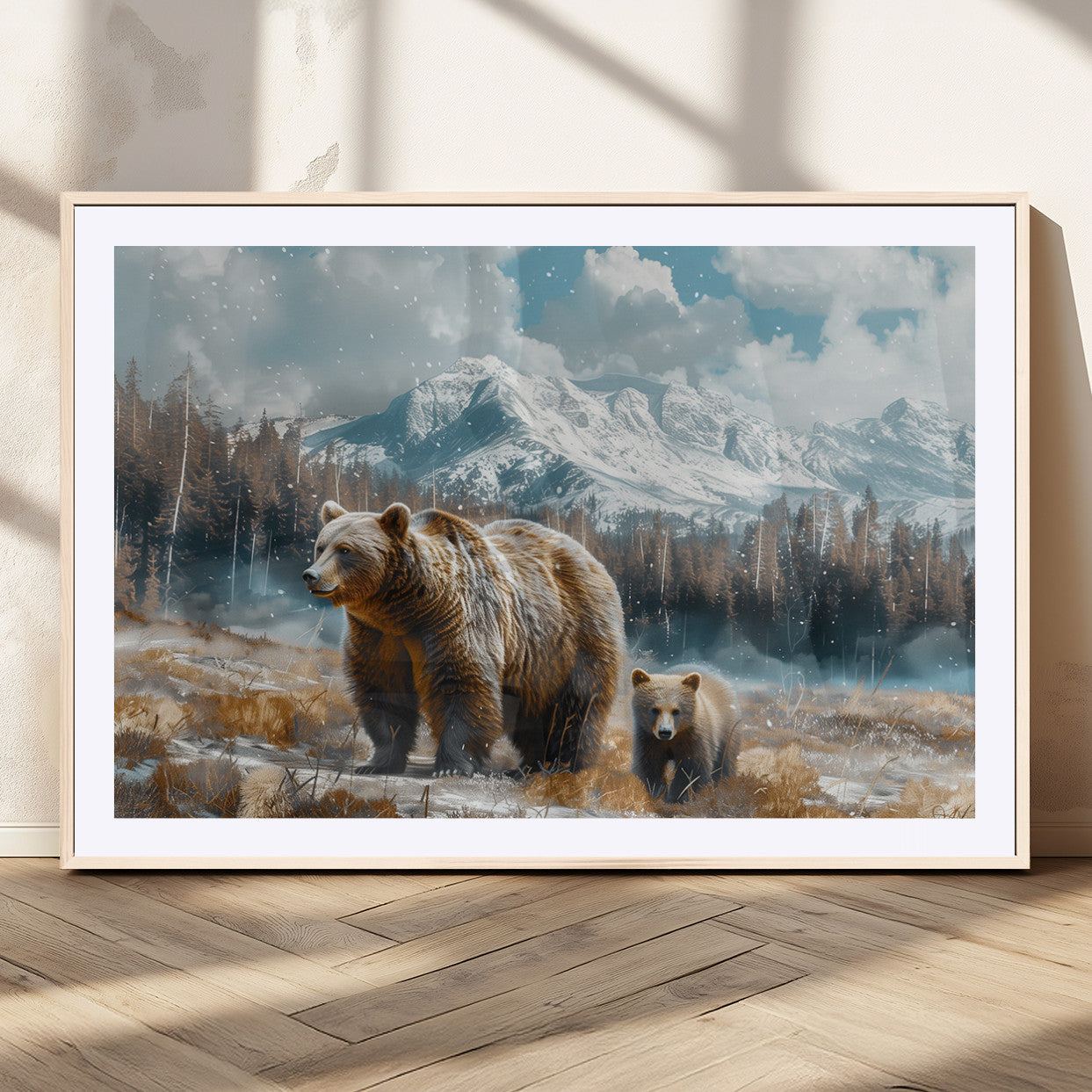 MGC-FP-36x24 - Bear and Baby Bear Wall Art Canvas Print