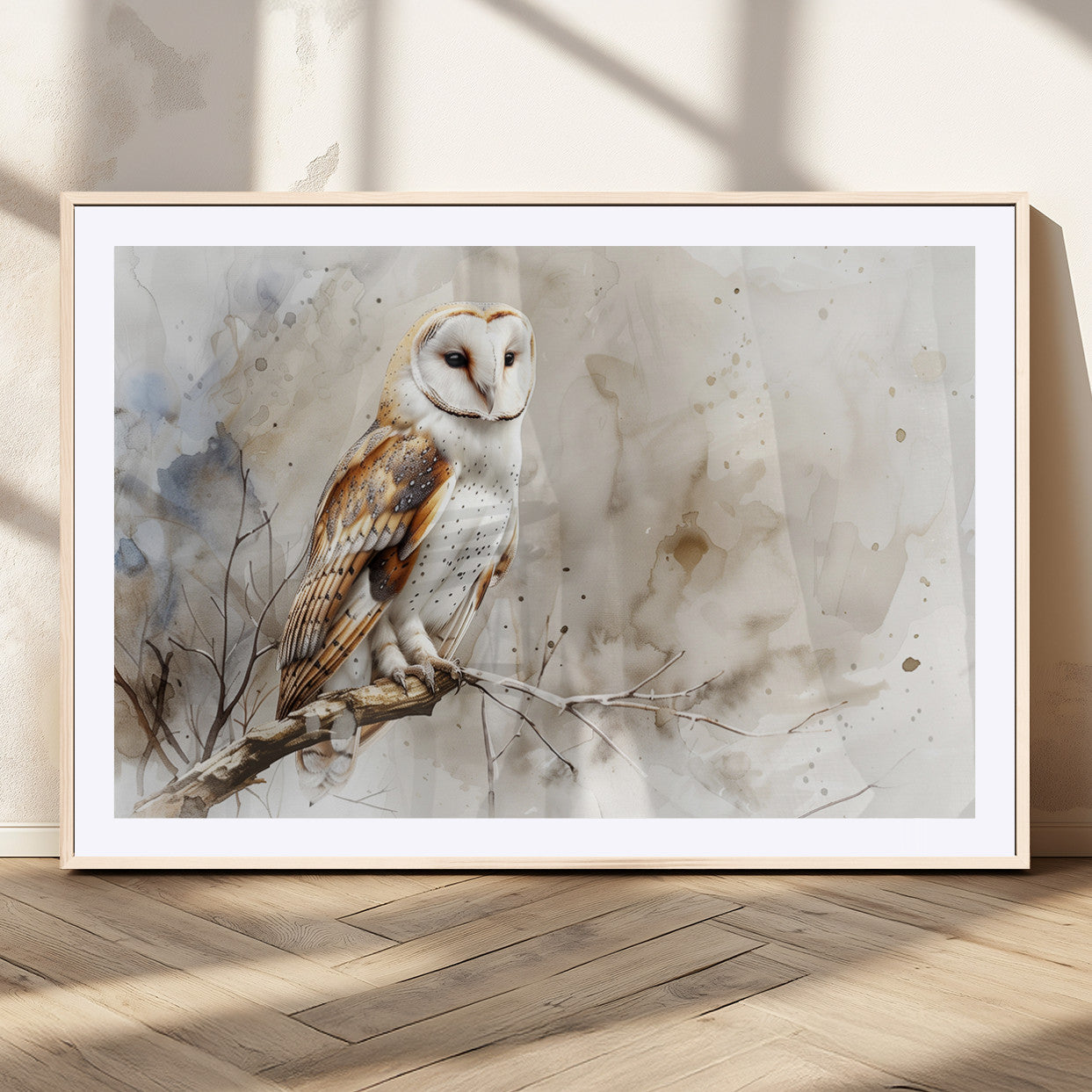 MGC-FP-36x24 - Barn Owl Wall Art | Watercolor Canvas Print | Perfect for Farmhouse Wall Decor | Ready to Hang