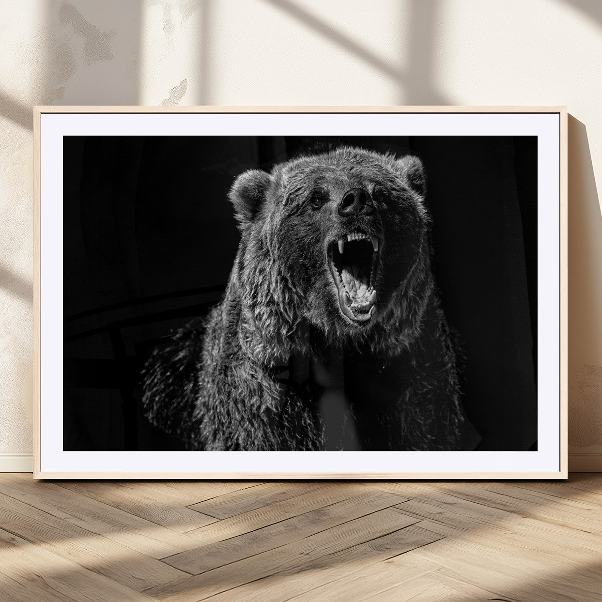 MGC-FP-36x24 - Bear Canvas Print | Wildlife Wall Art for Cabin Decor | Ready to Hang Framed