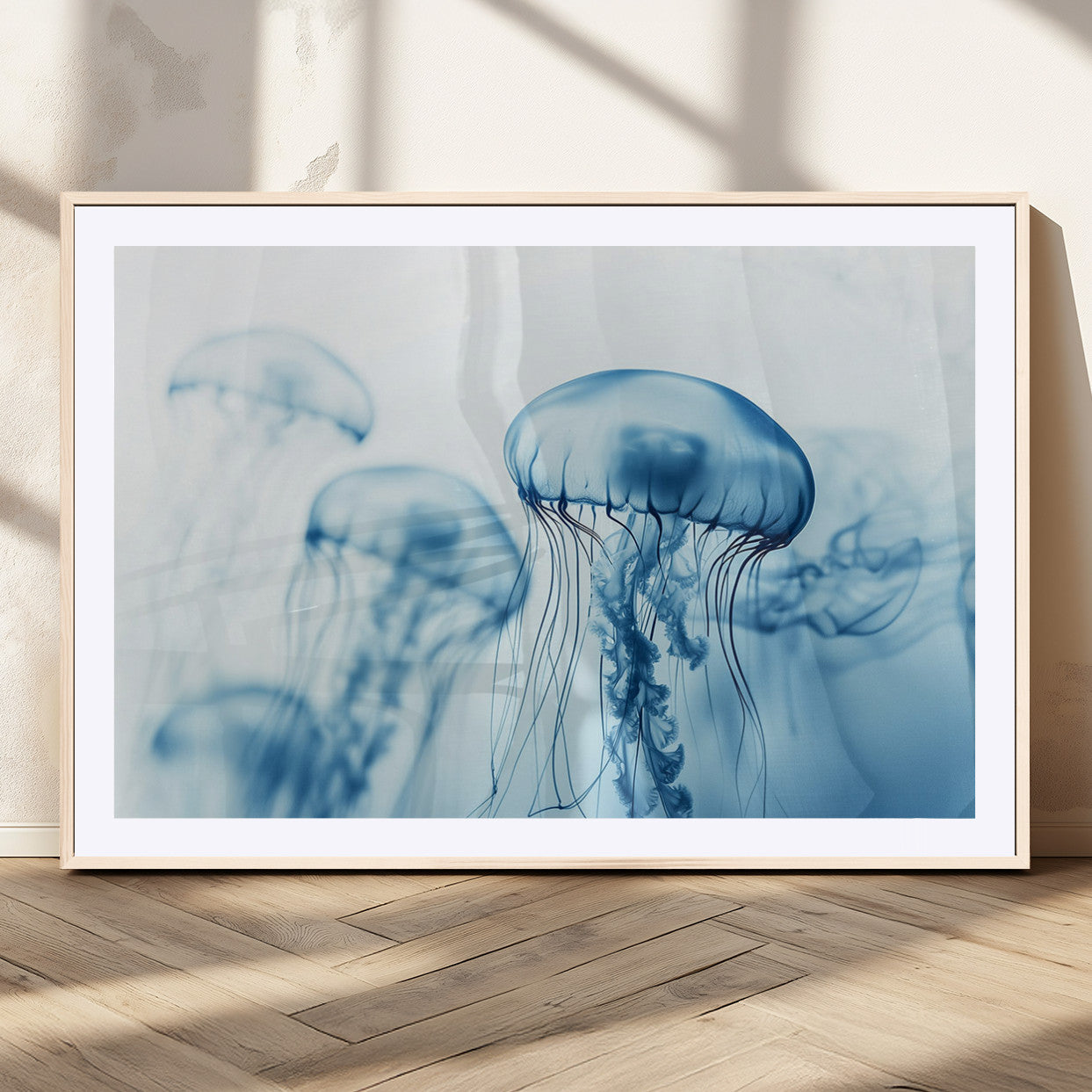 MGC-FP-36x24 - Blue Jellyfish Wall Art Canvas Print