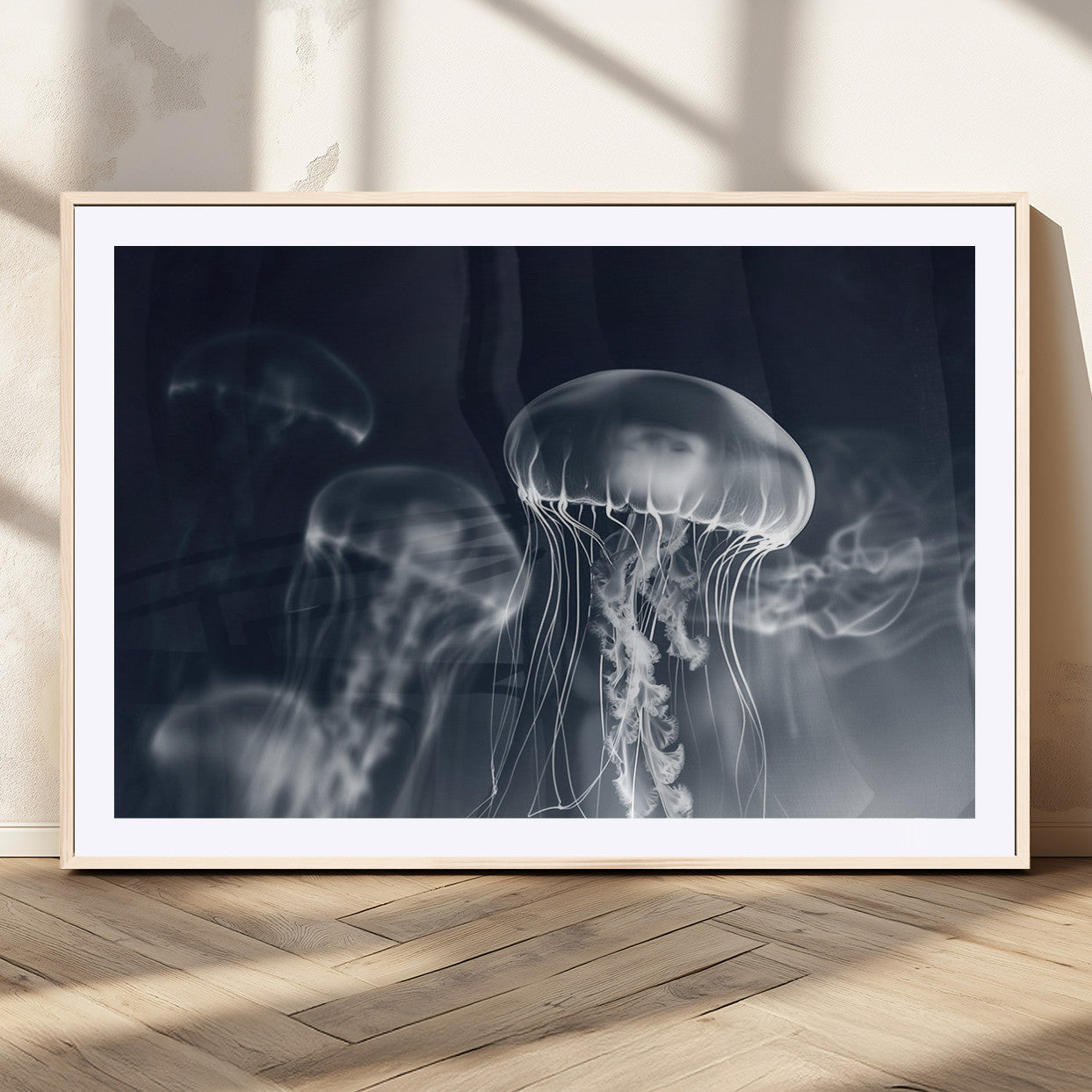 MGC-FP-36x24 - Jellyfish Wall Art Canvas Print, Modern Abstract Jellyfish Wall Decor