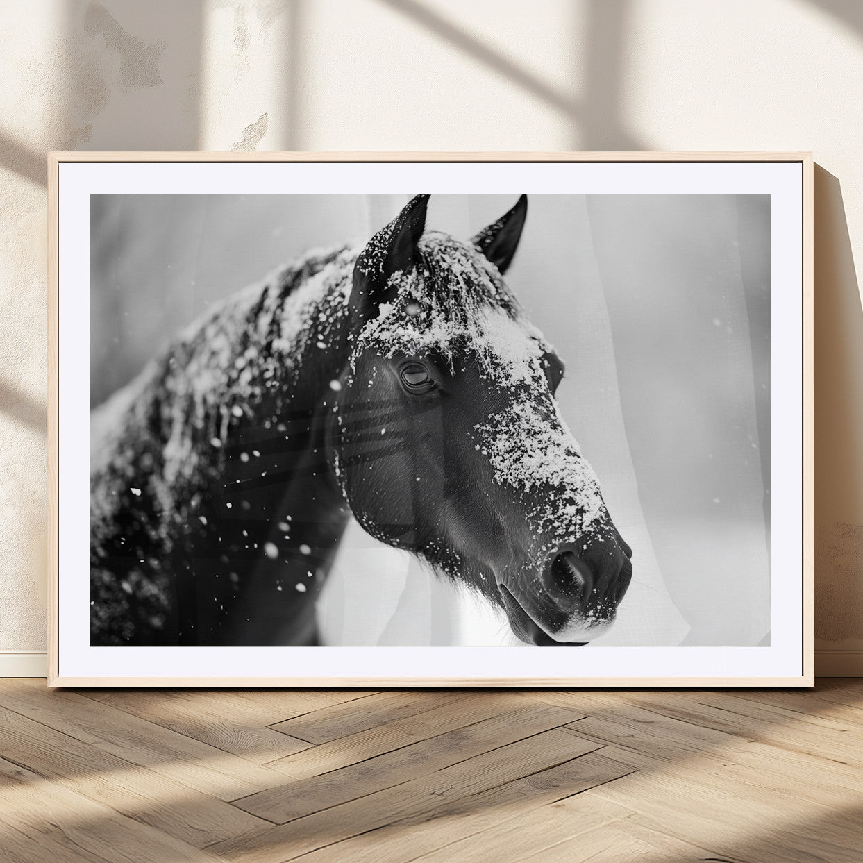 MGC-FP-36x24 - Horse Canvas Print - Winter Horse Snow Wall Art Canvas Print