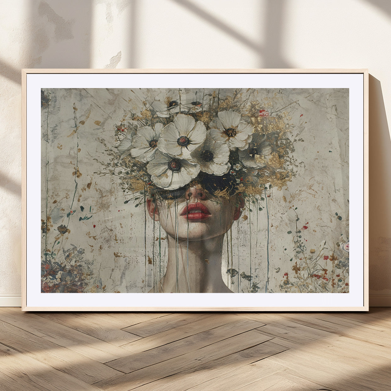 MGC-FP-36x24 - Abstract Floral Women Patel Wall Art Canvas Print