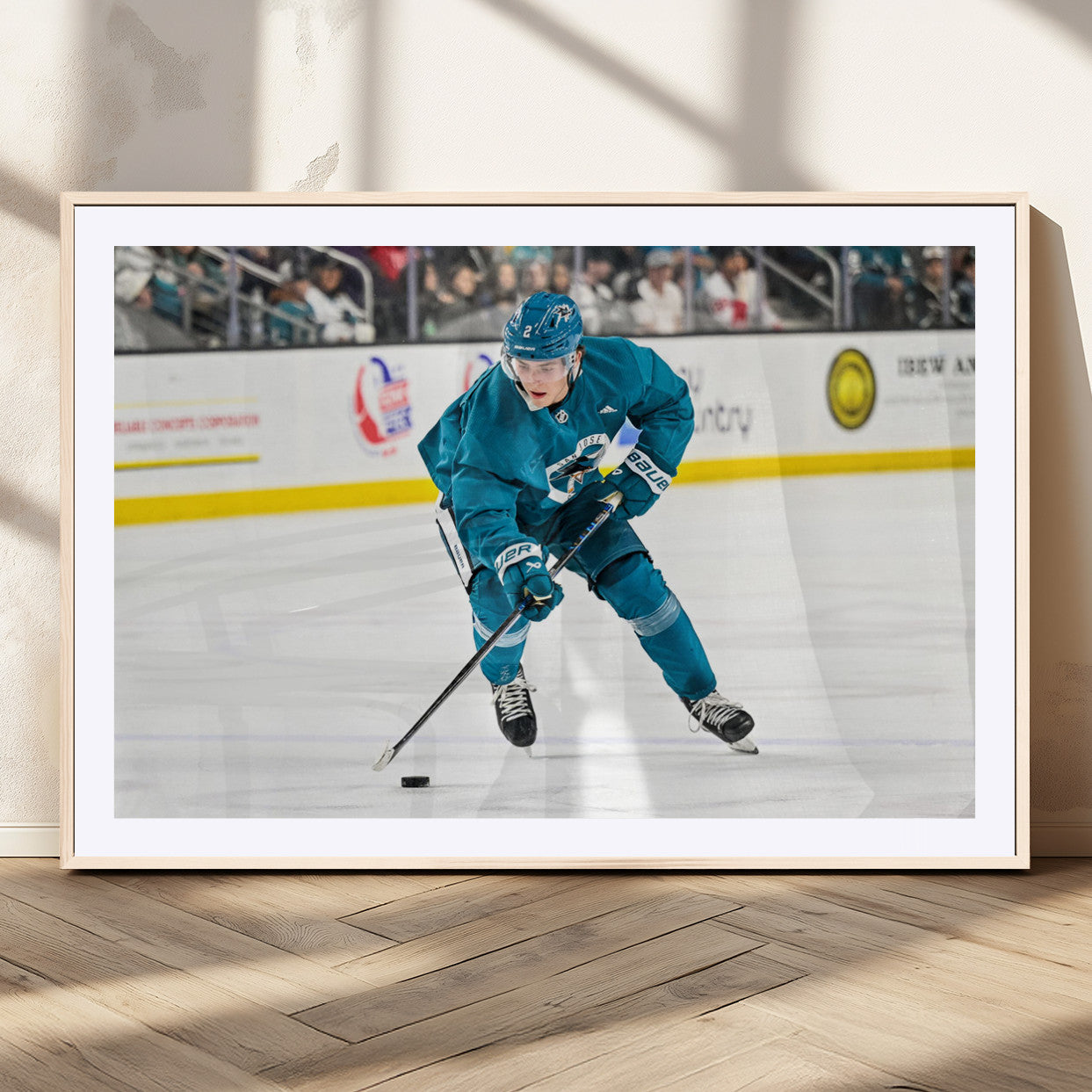 MGC-FP-36x24 - San Jose Sharks Ice Hockey Player Wall Art Canvas Print
