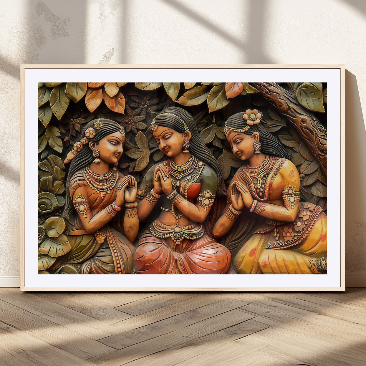 MGC-FP-36x24 - Indian Woman Statue Wall Art Canvas Print
