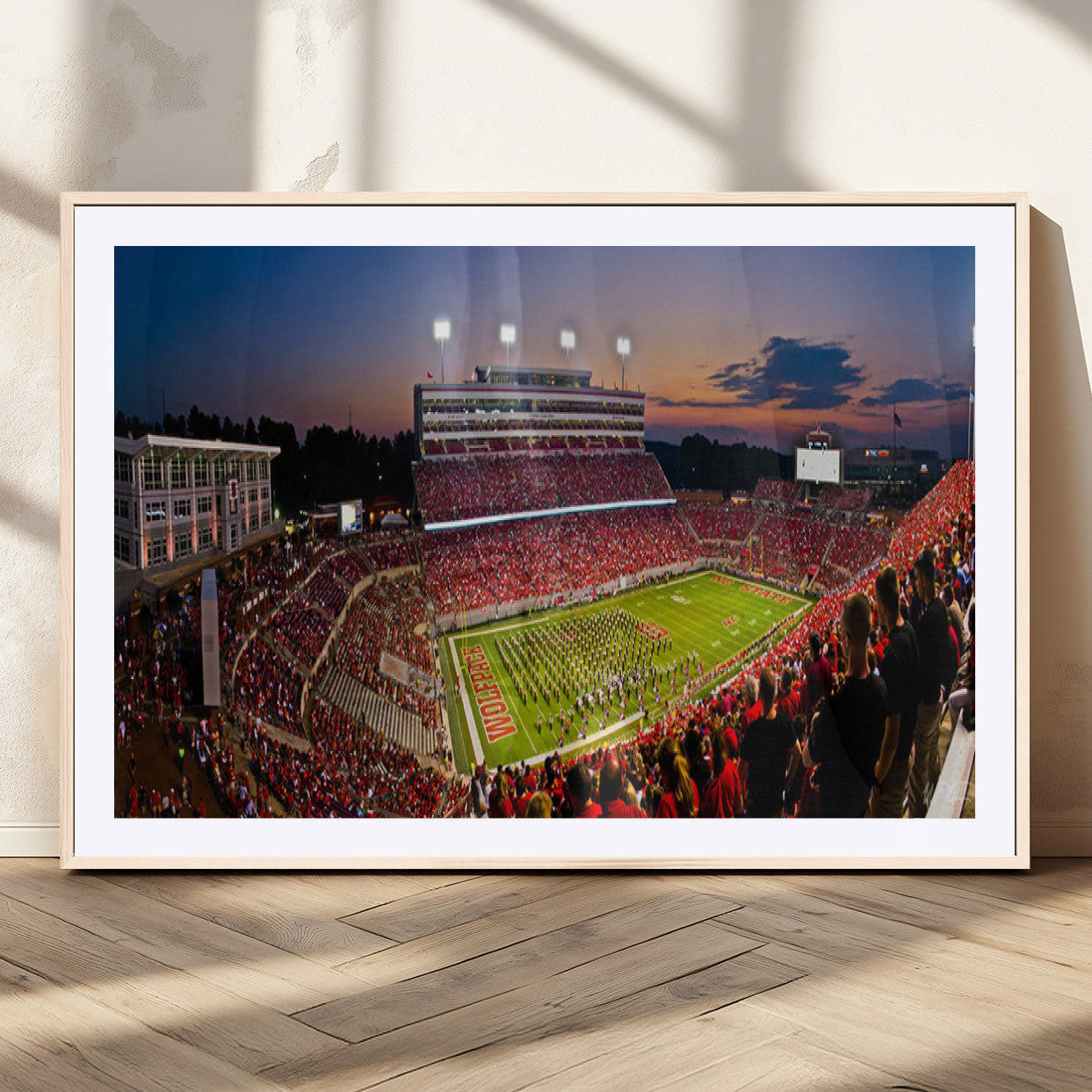 MGC-FP-36x24 - NC State Wolfpack Football Team Print - Raleigh Carter-Finley Stadium Wall Art Canvas Print