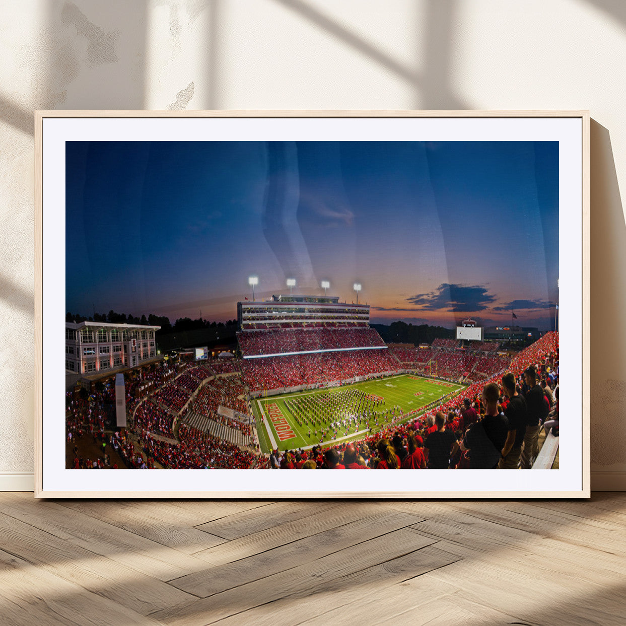 MGC-FP-36x24 - NC State Wolfpack Football Team Print - Raleigh Carter-Finley Stadium Wall Art Canvas Print
