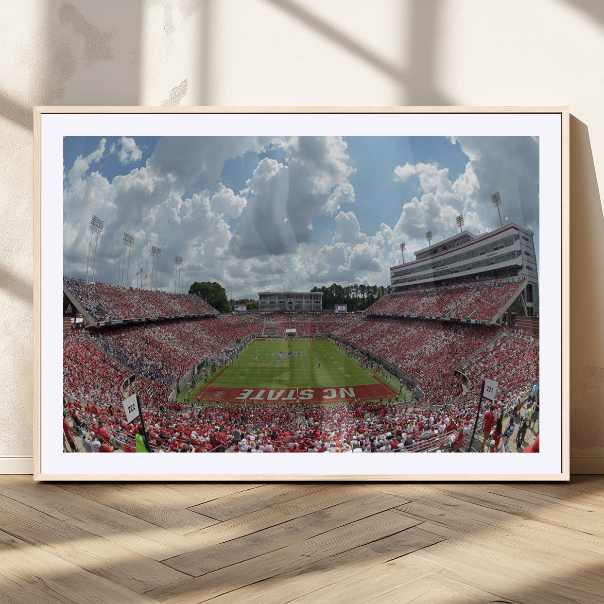 MGC-FP-36x24 - NC State Wolfpack Football Team Print Canvas- Raleigh Carter-Finley Stadium Wall Art Canvas Print