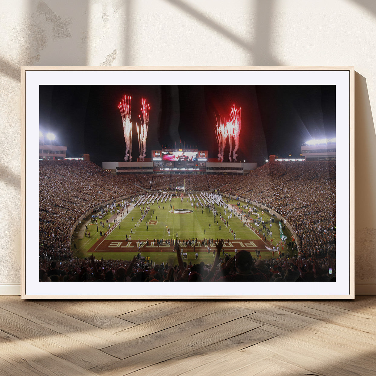 MGC-FP-36x24 - Framed Florida State Seminoles Football Team Print - Tallahassee Doak Campbell Stadium Wall Art