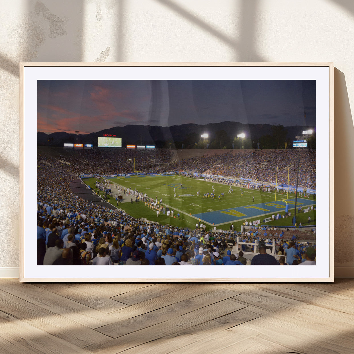 MGC-FP-36x24 - UCLA Bruins Football Team Print - Pasadena Rose Bowl Stadium Wall Art Canvas Print