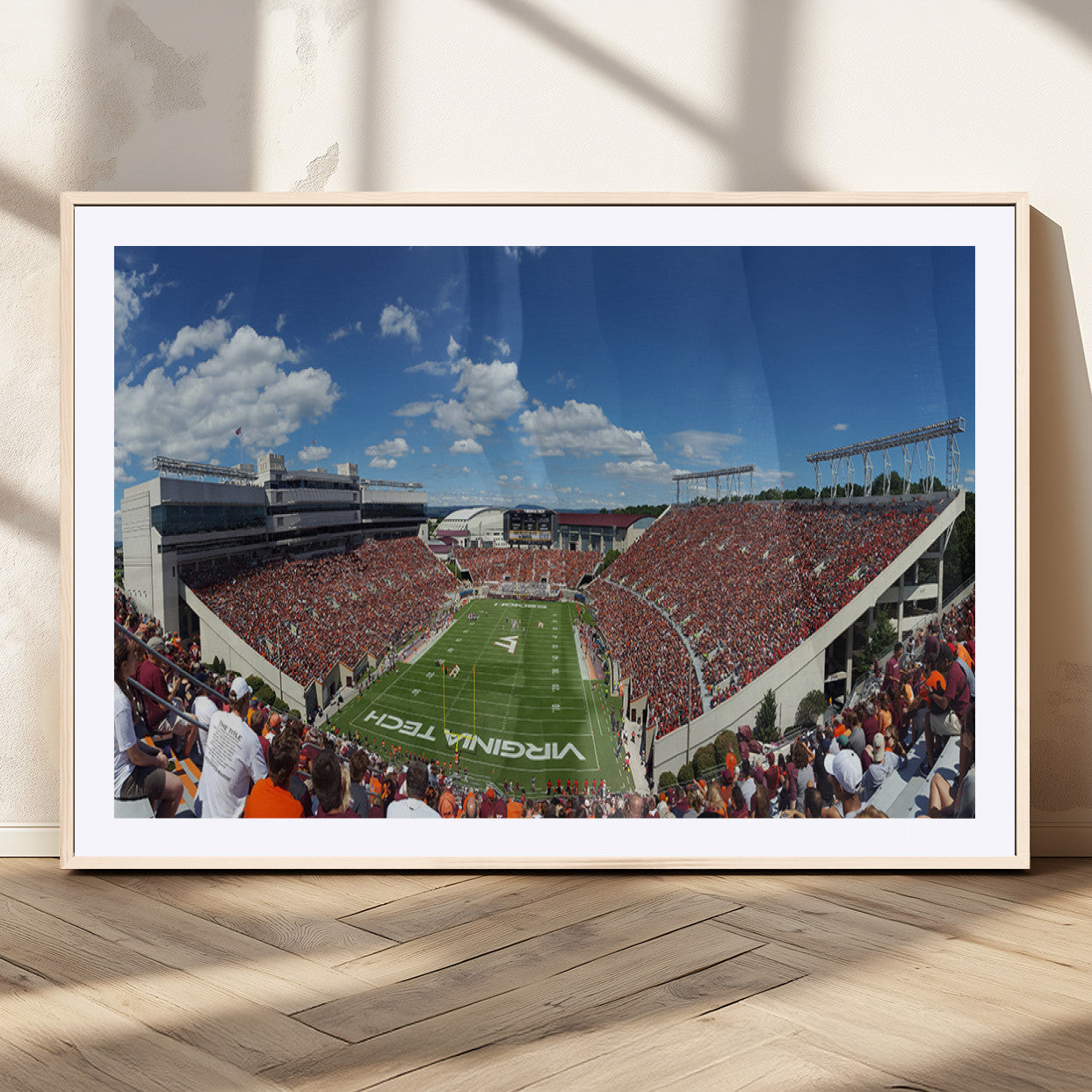 MGC-FP-36x24 - Virginia Tech Hokies Football Team Print - Blacksburg Lane Stadium Wall Art Canvas Print