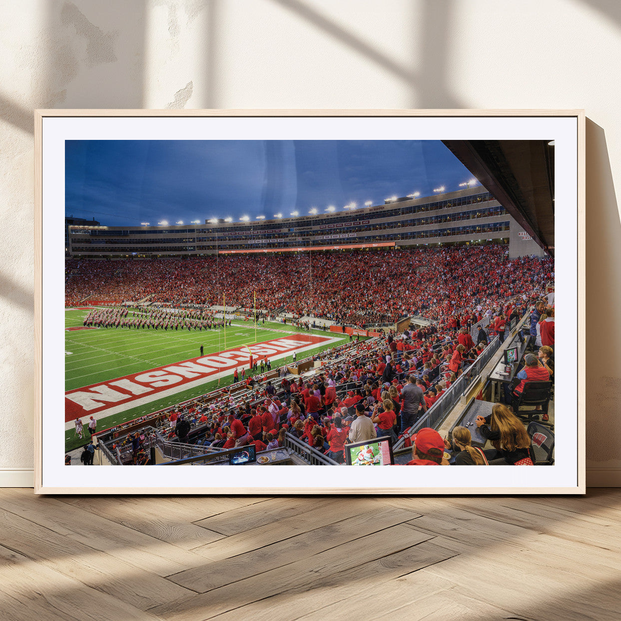 MGC-FP-36x24 - Wisconsin Badgers Football Team Print - Madison Camp Randall Stadium Wall Art, Wisconsin Badgers