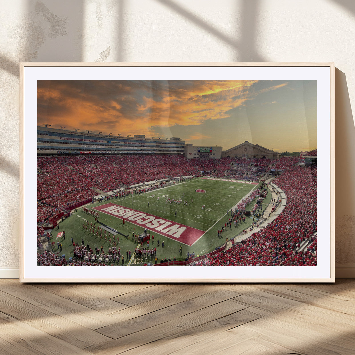 41472-MGC-FP-36x24_Natural-Camp Randall Stadium Wisconsin Badgers Large Wall Art Canvas Print | College Football Stadium Wall