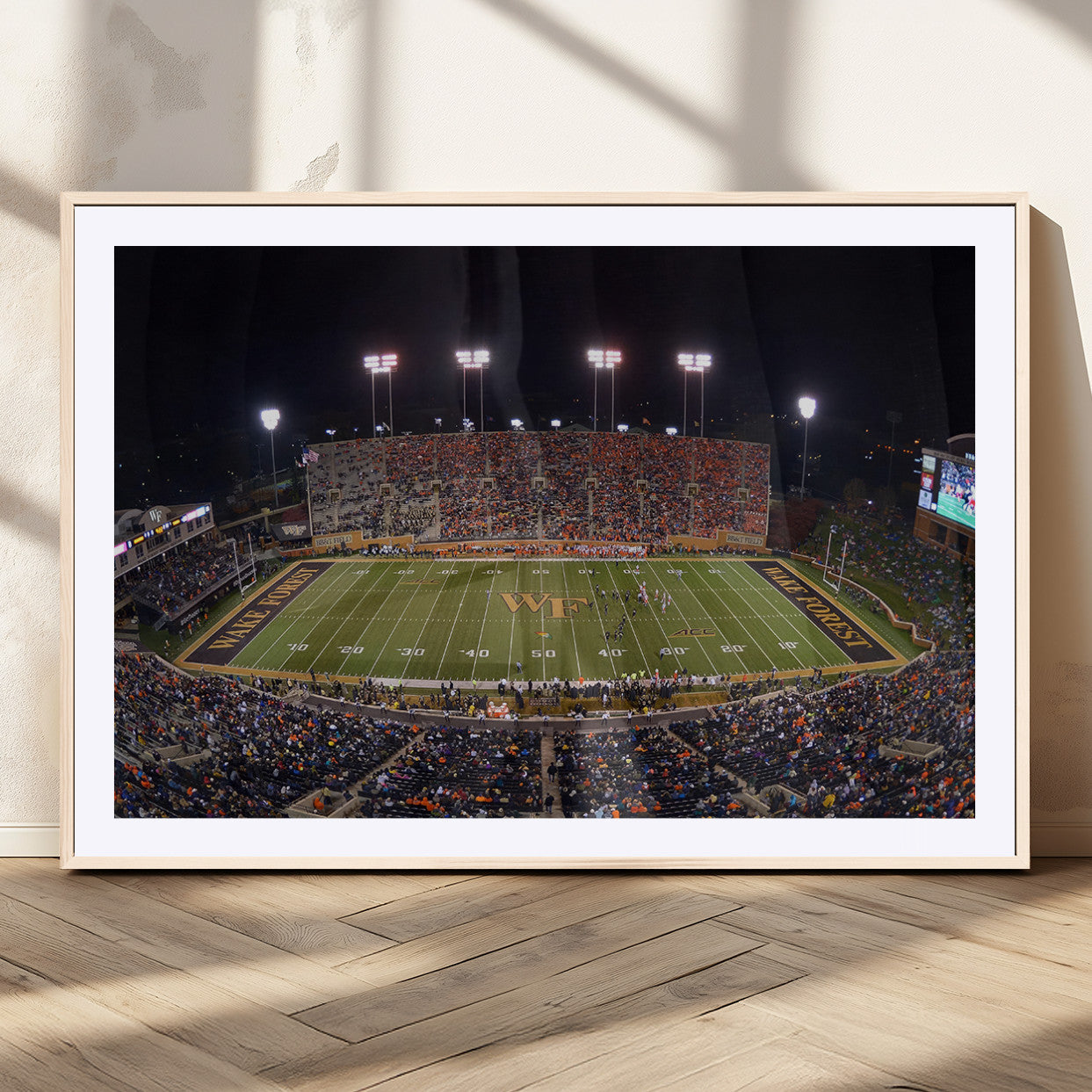 MGC-FP-36x24 - Demon Deacons Print Canvas, Football Team Print - Winston-Salem Allegacy Federal Credit Union
